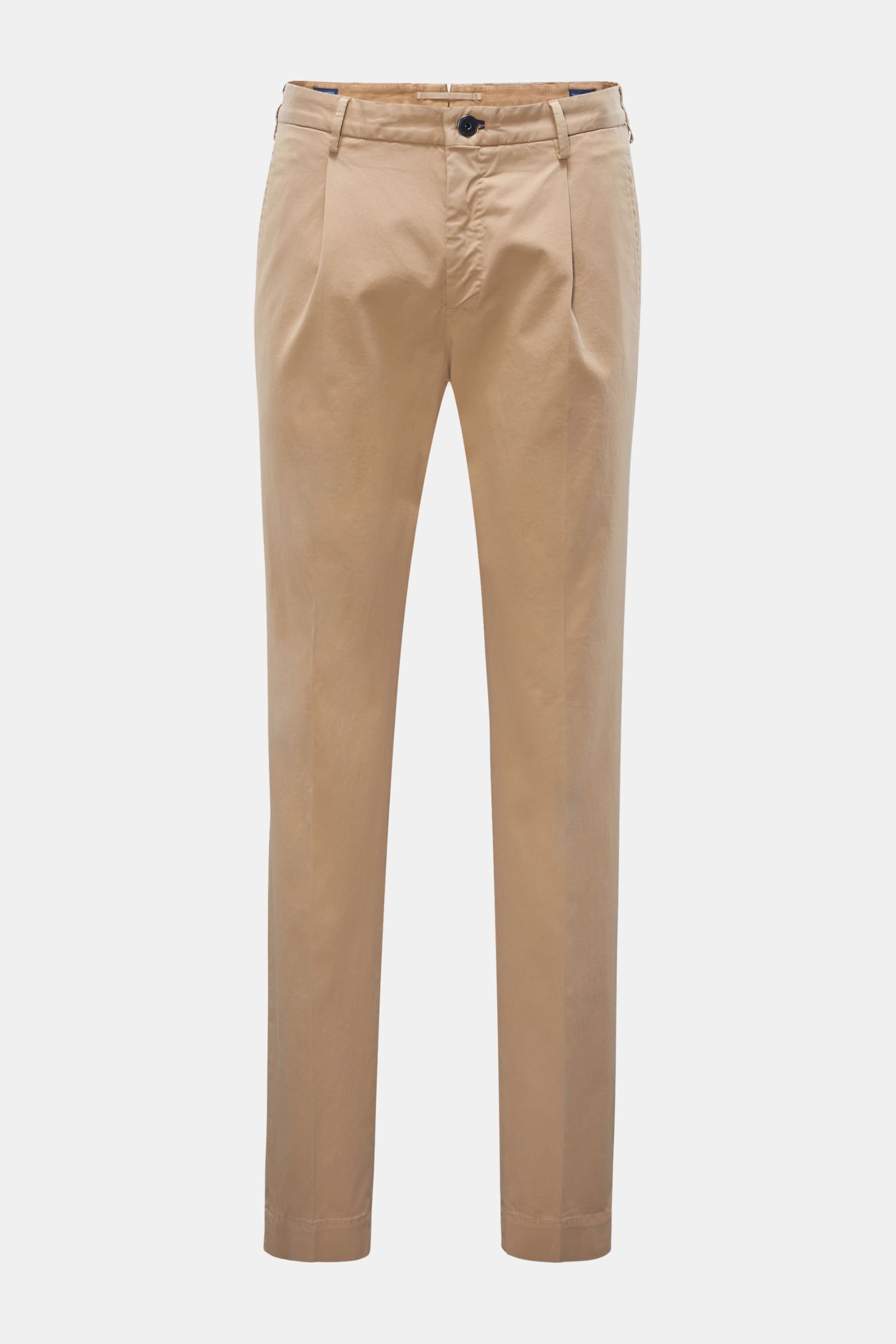 Cotton trousers 'Tapered Fit' light brown