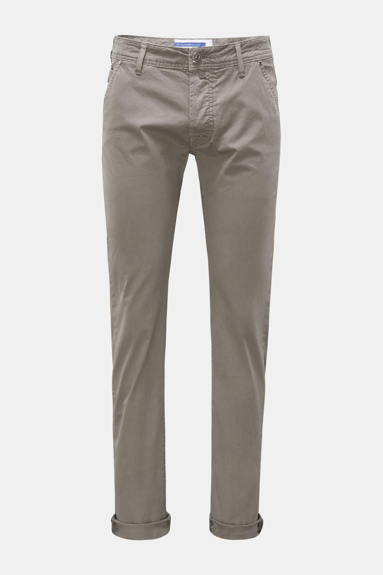 Cotton trousers 'Leonard' grey-brown (formerly J613)