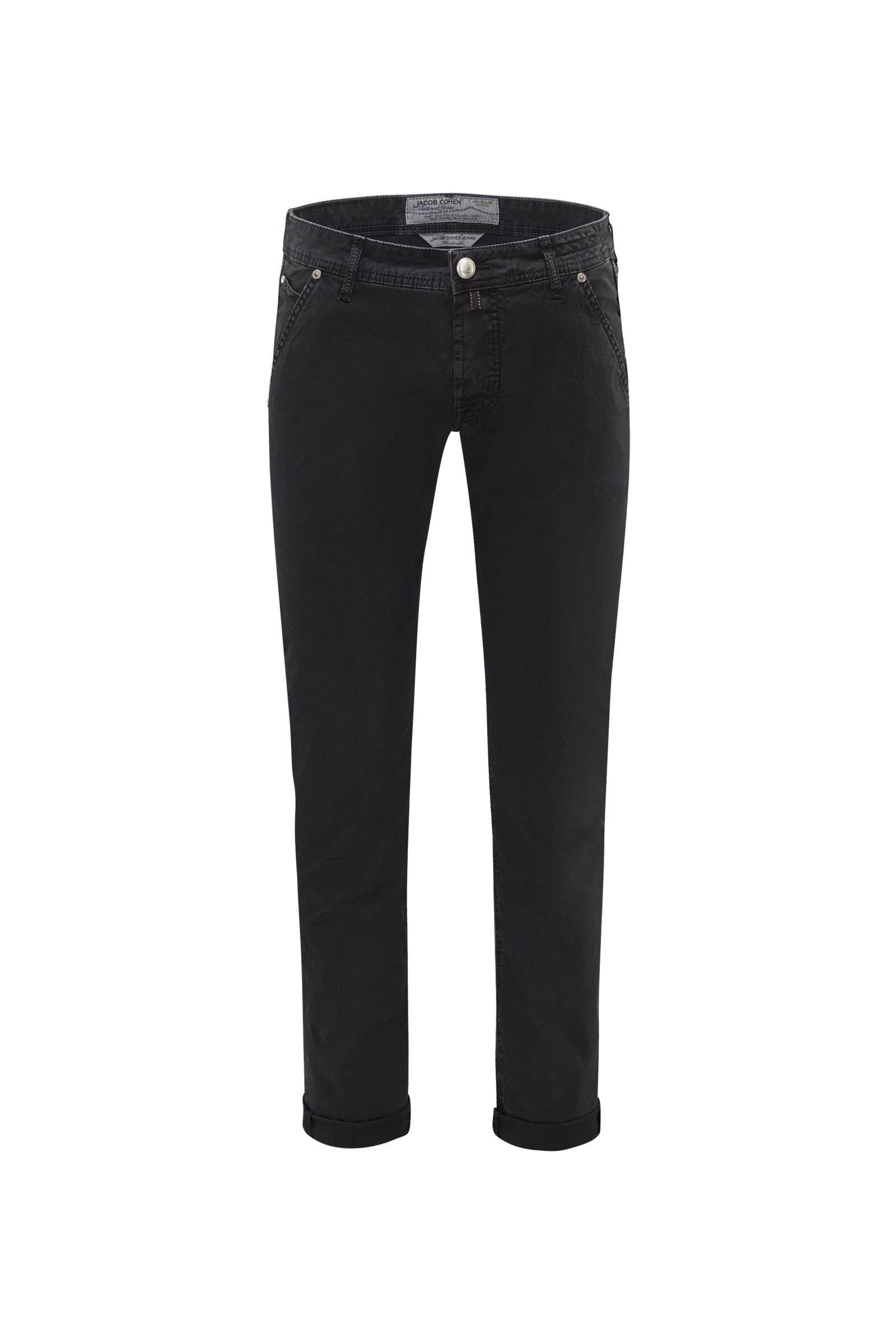 Cotton trousers 'PW613 Comfort slim fit' black