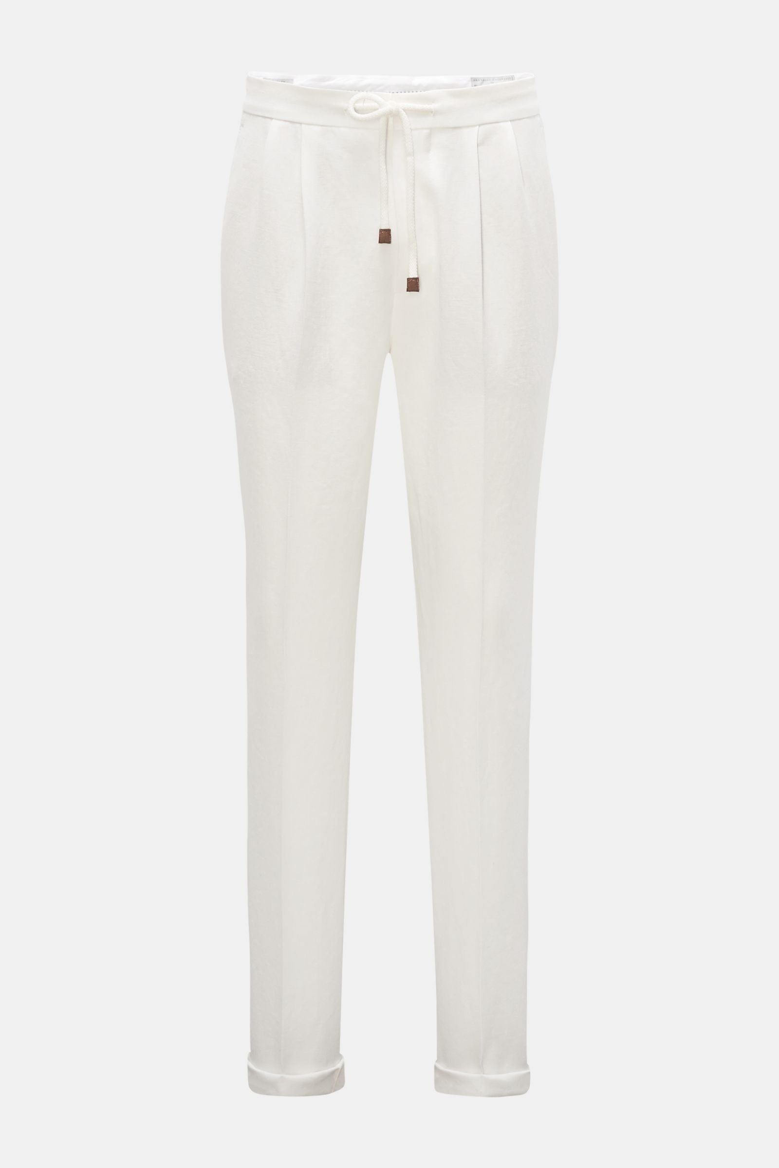 Linen trousers 'Leisure Fit' white