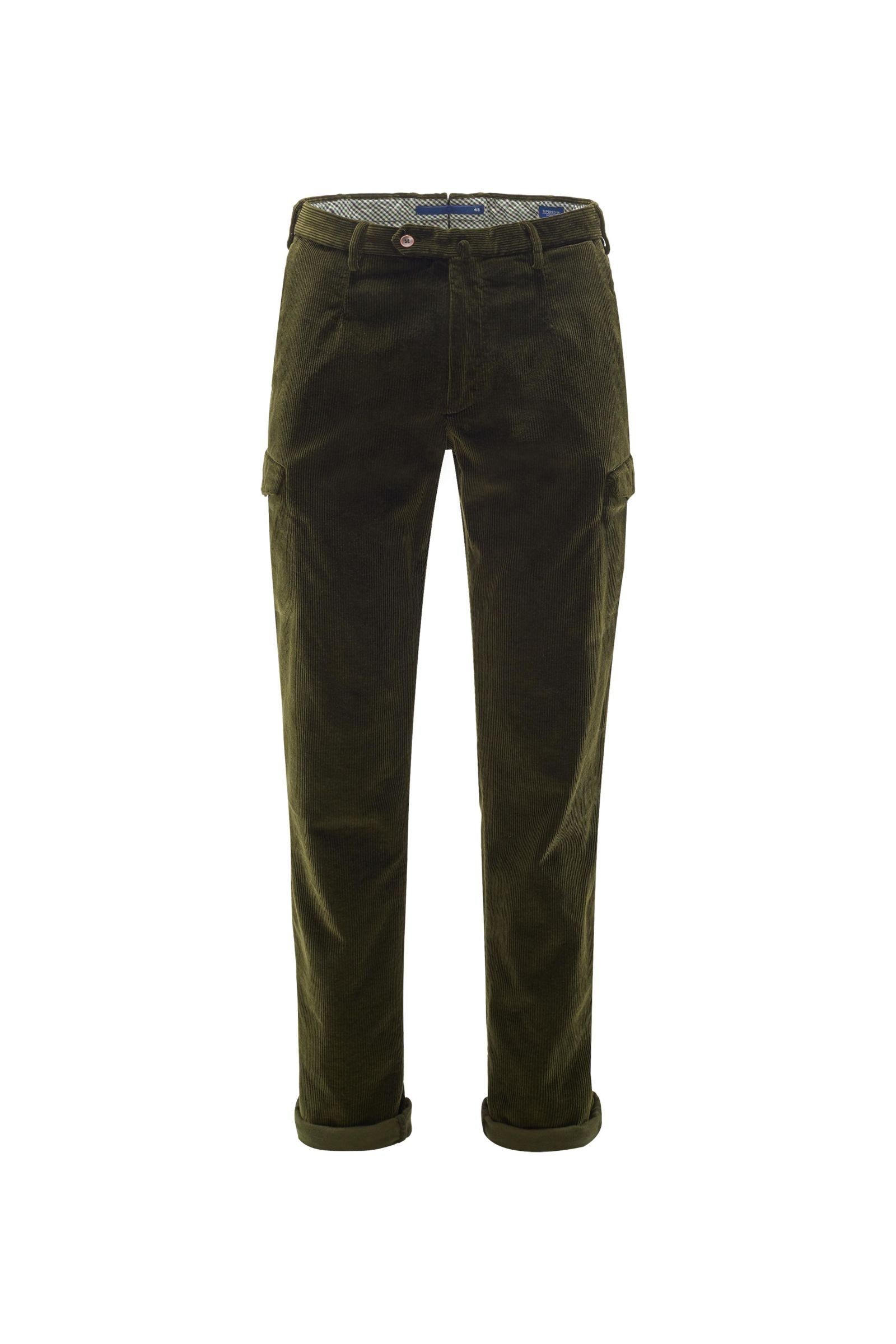 Corduroy trousers 'Tapered Fit' olive