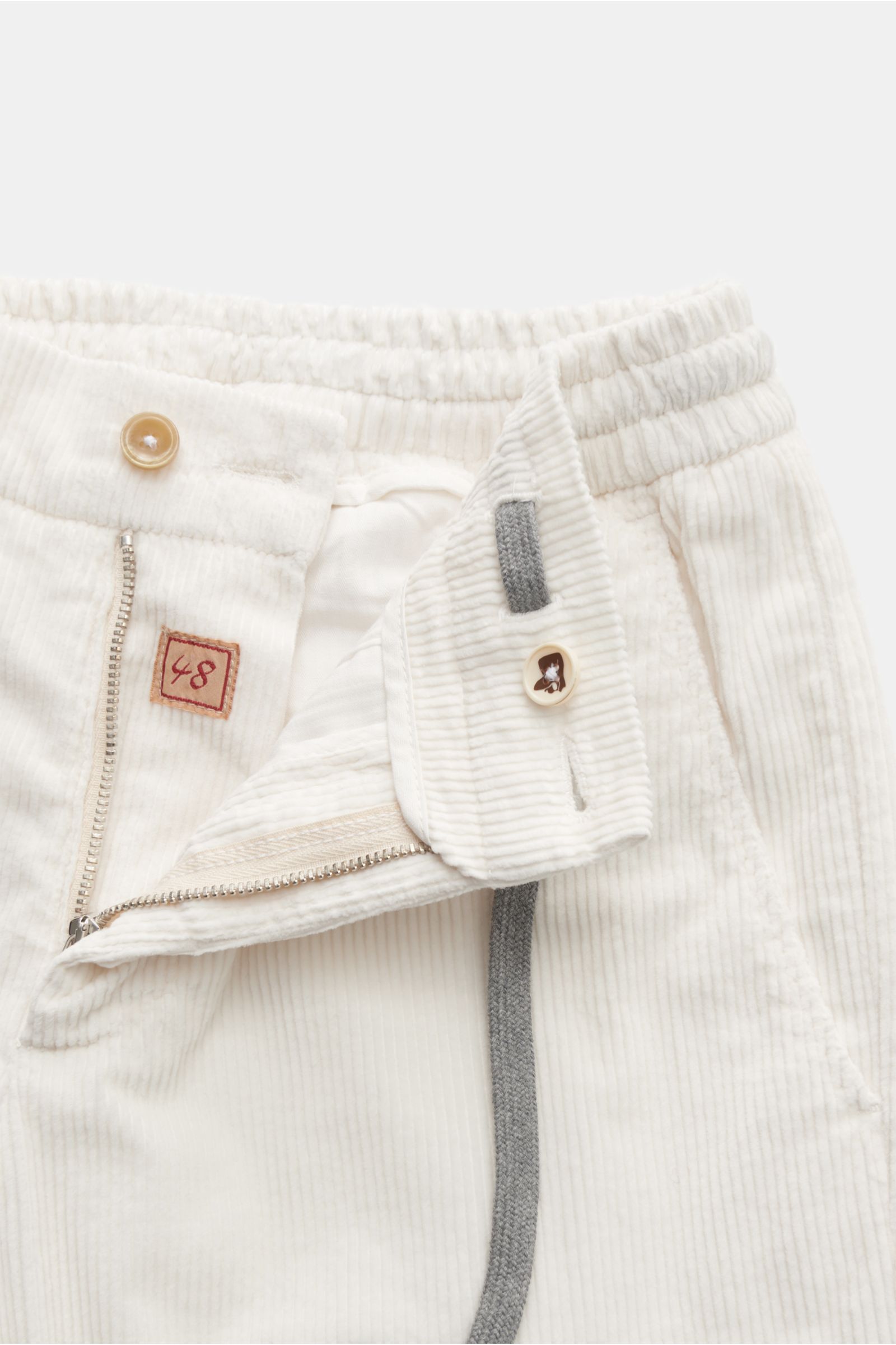 Marco Pescarolo Cord Cargo-Jogpants 'Tor' offwhite