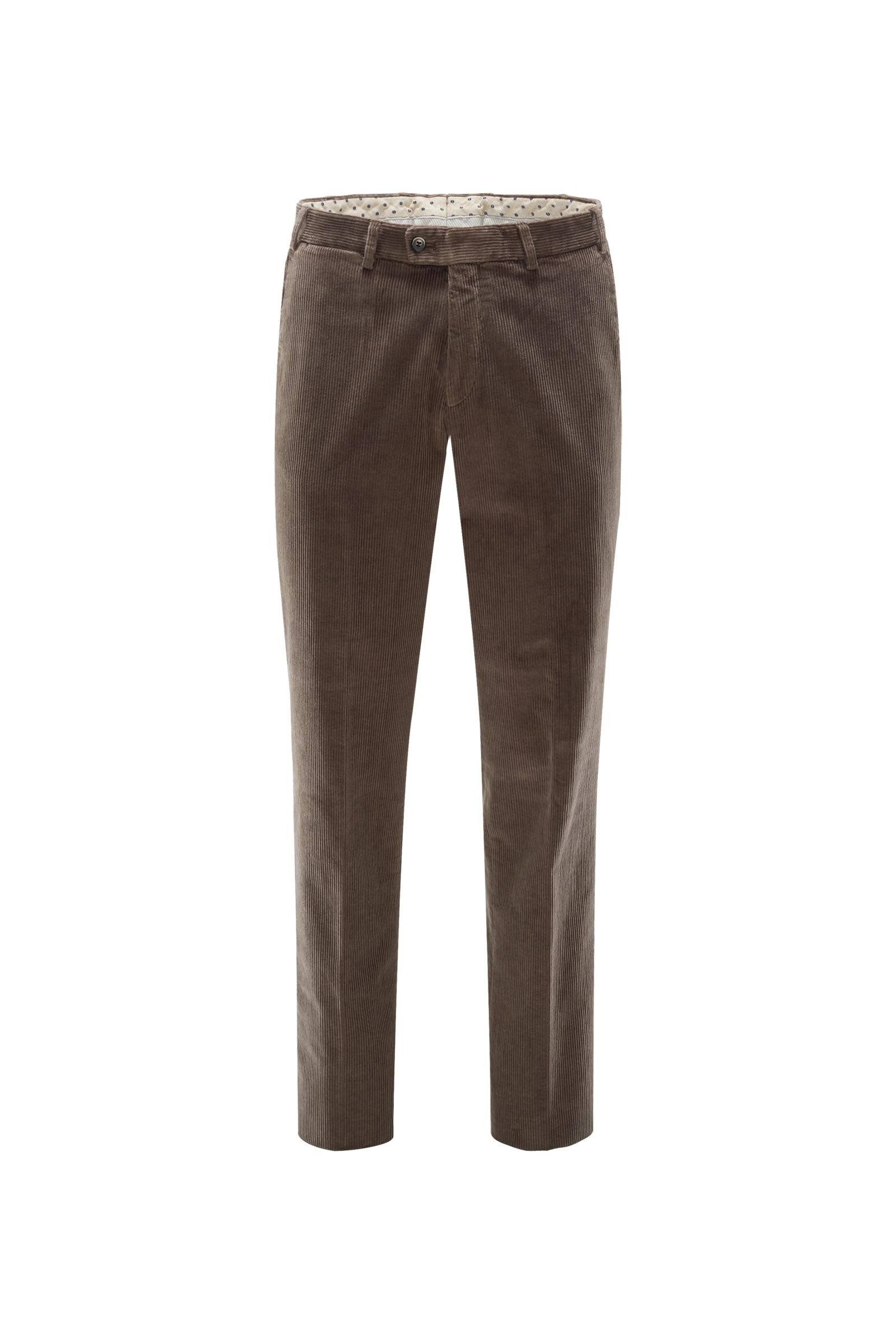 Corduroy trousers 'Parma' grey-brown