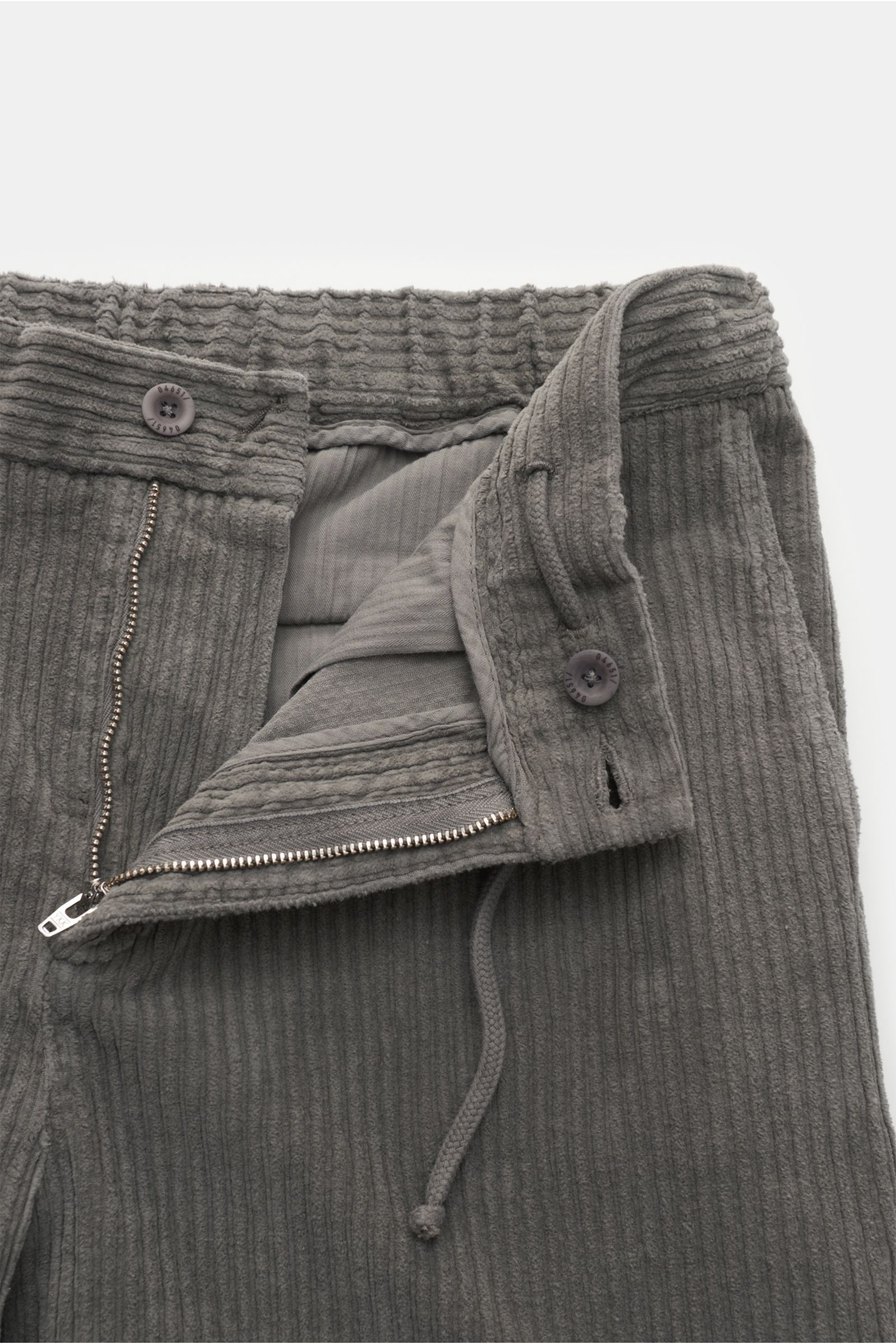 04651/ A trip in a bag Corduroy jogger pants 'Oyster' grey