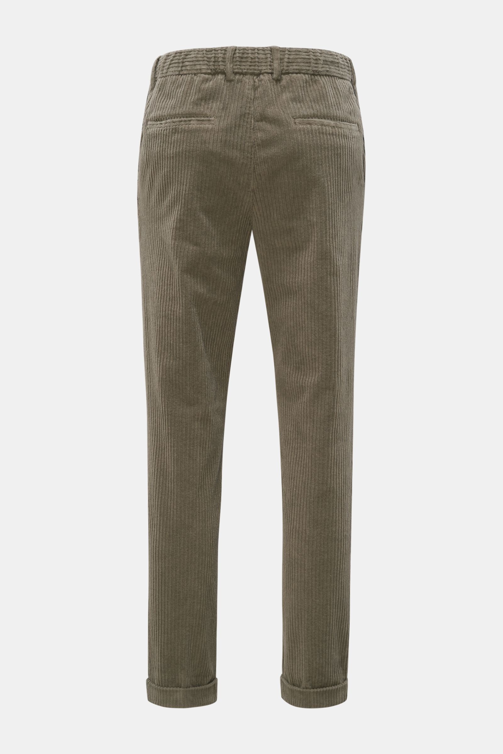 04651/ A trip in a bag Corduroy jogger pants 'Oyster' grey-green
