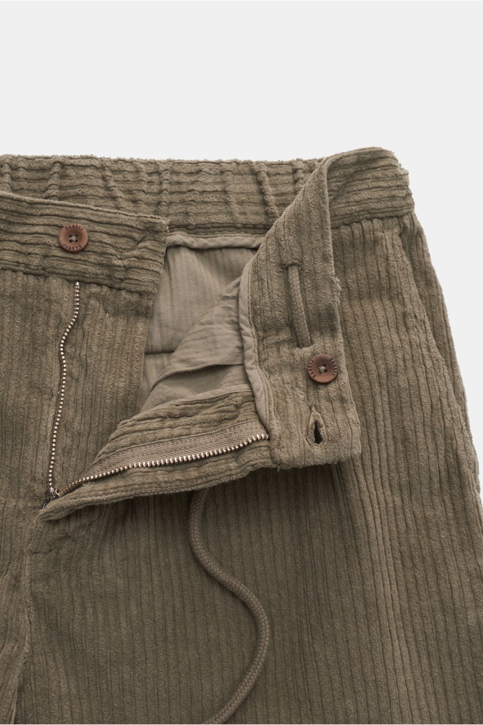 04651/ A trip in a bag Corduroy jogger pants 'Oyster' grey-green