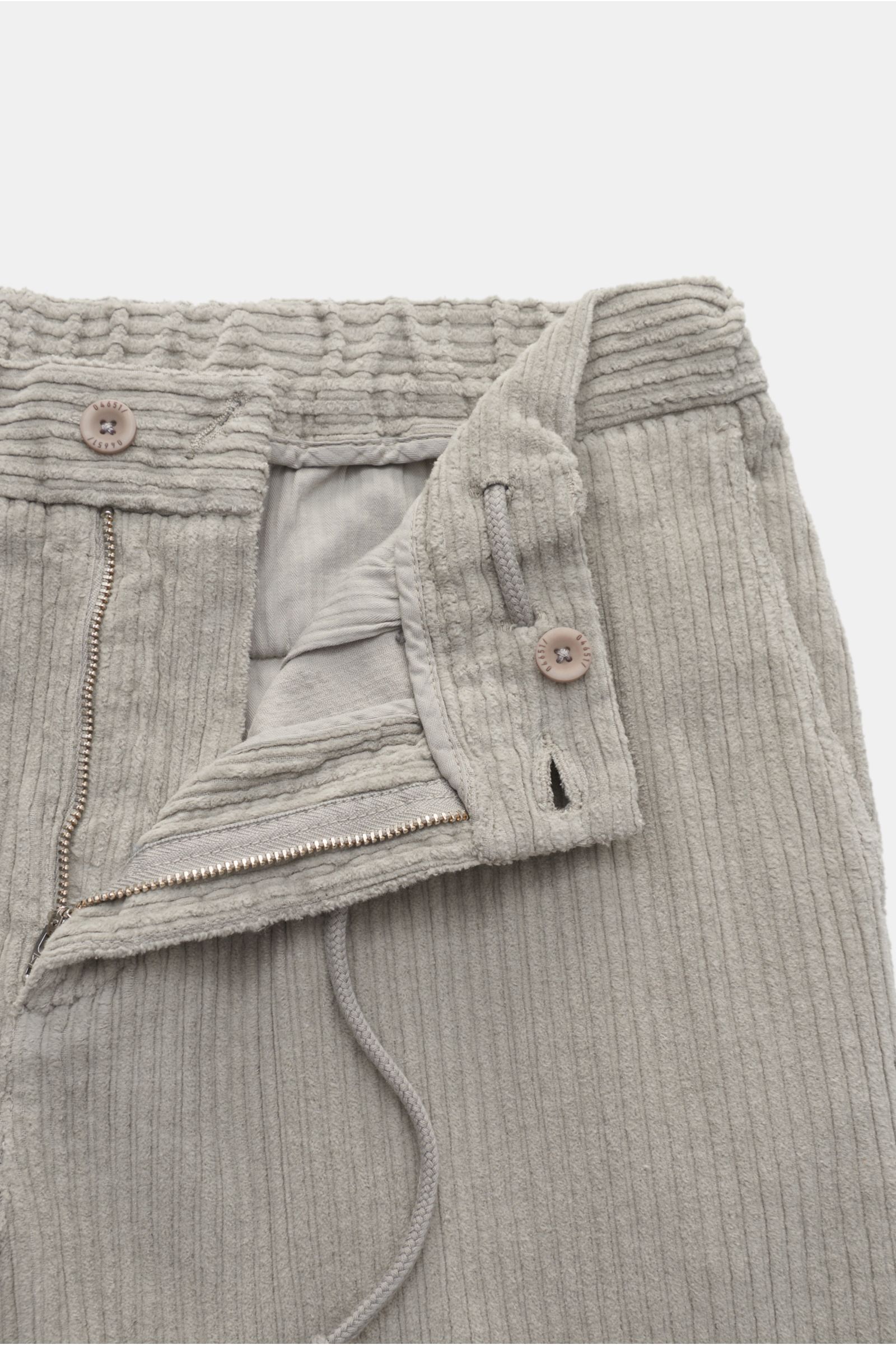 04651/ A trip in a bag Corduroy jogger pants 'Oyster' grey