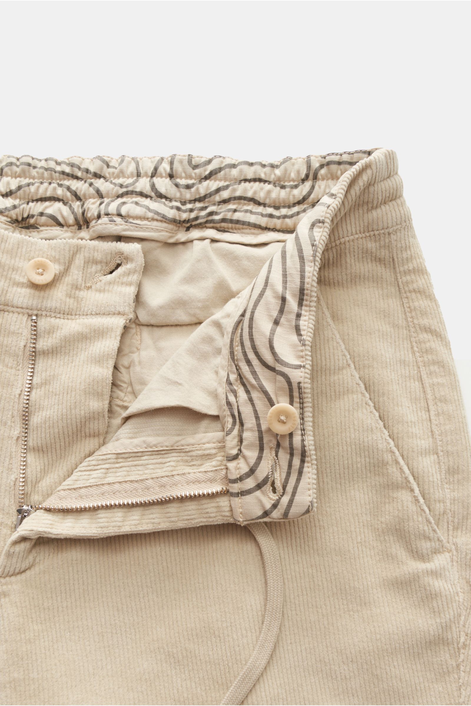 04651/ A trip in a bag Corduroy cargo jogger pants beige