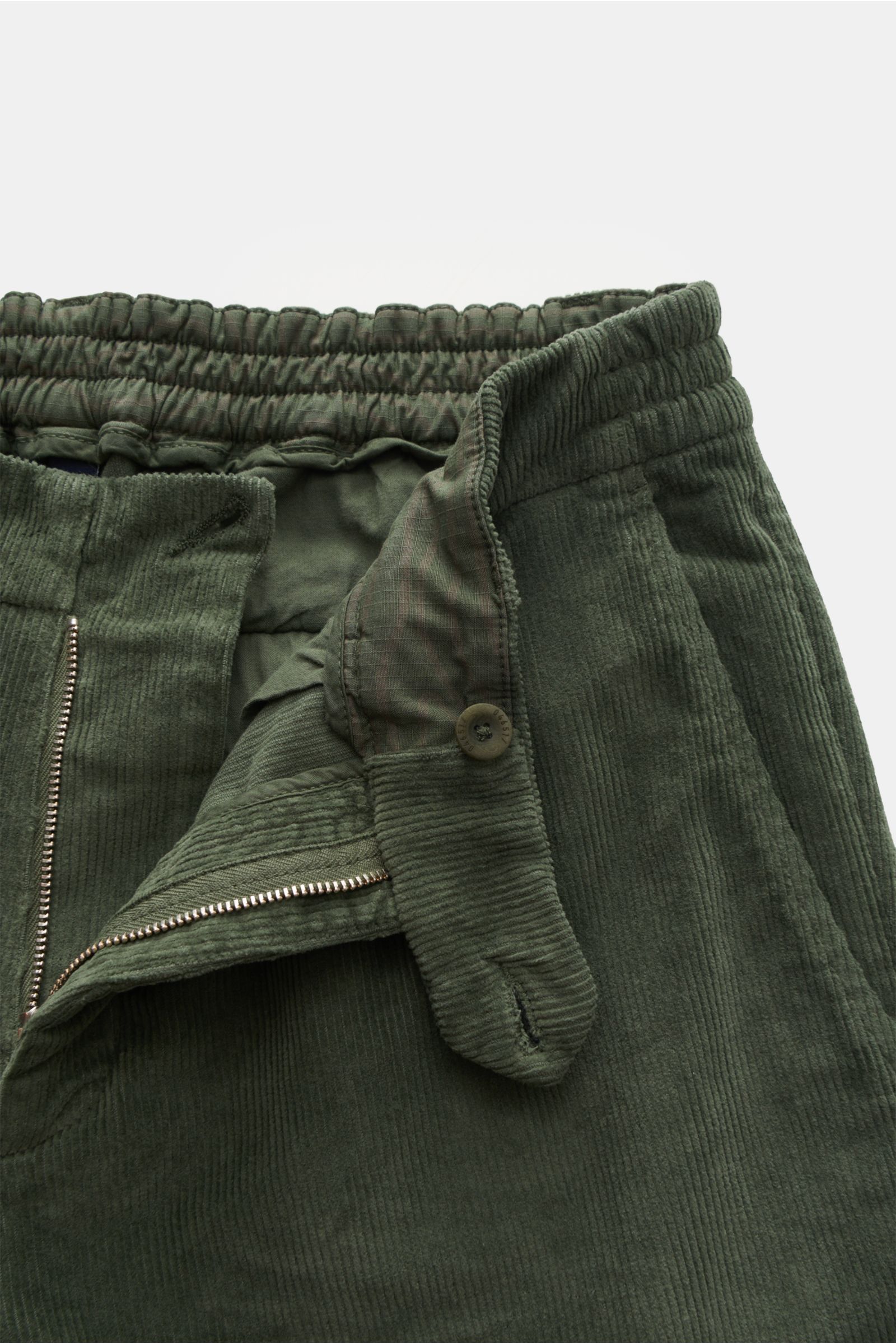 04651/ A trip in a bag Corduroy jogger pants 'Smart Pants Cord' green