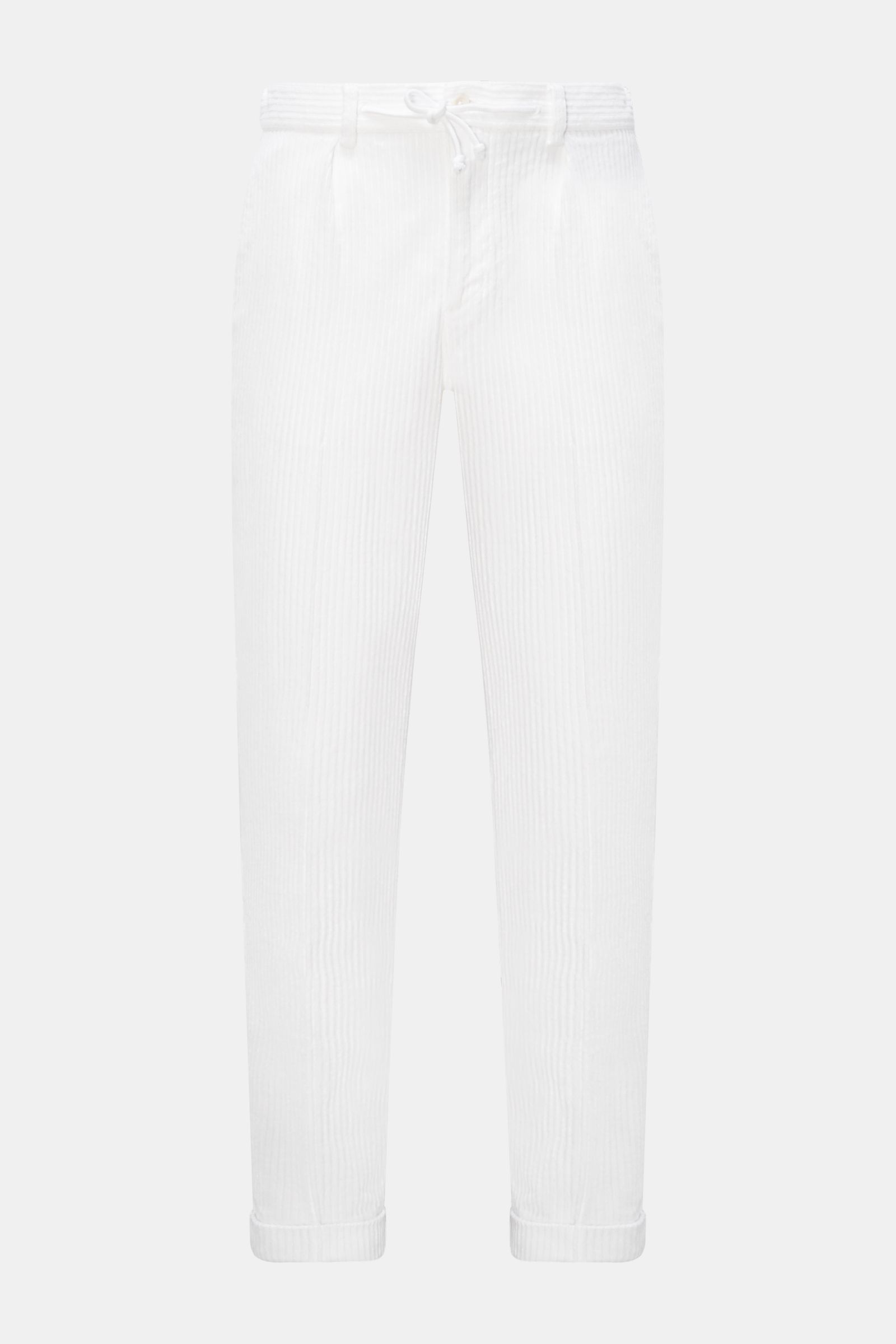 04651/ A trip in a bag Cord-Jogpants weiß