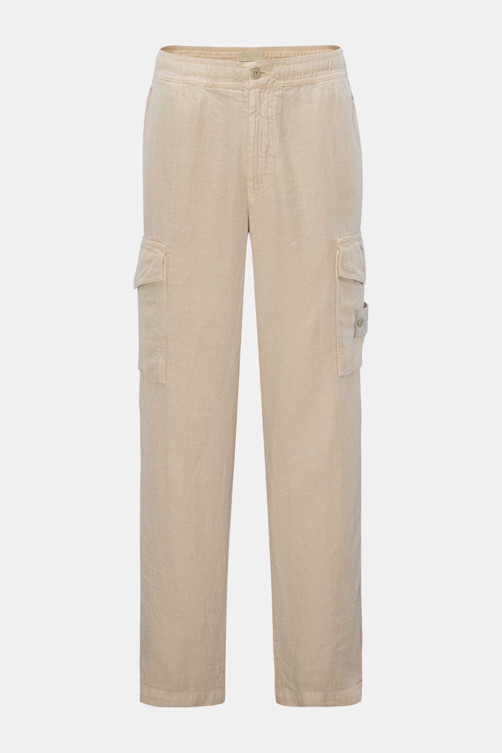 Stone Island Linen cargo jogger pants 'Ghost Piece' beige