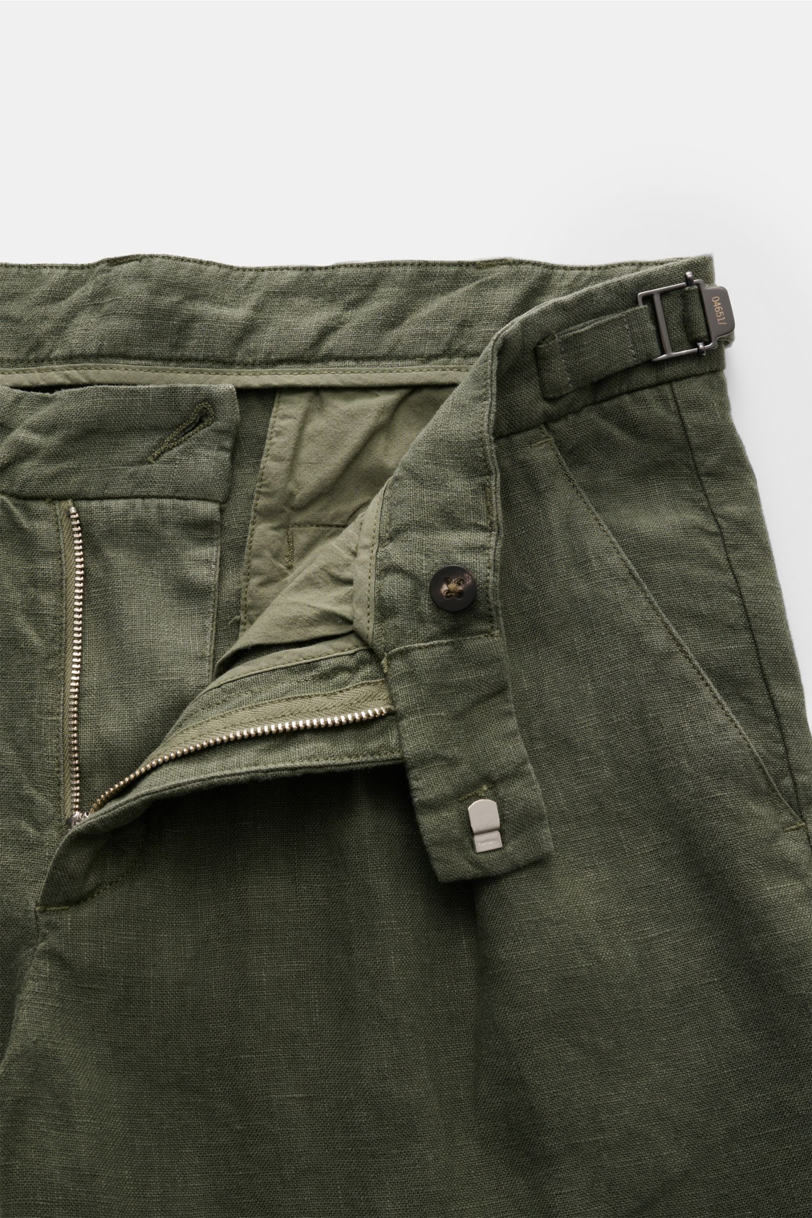 04651/ A trip in a bag Leinen-Hose 'GD Pants 001' graugrün