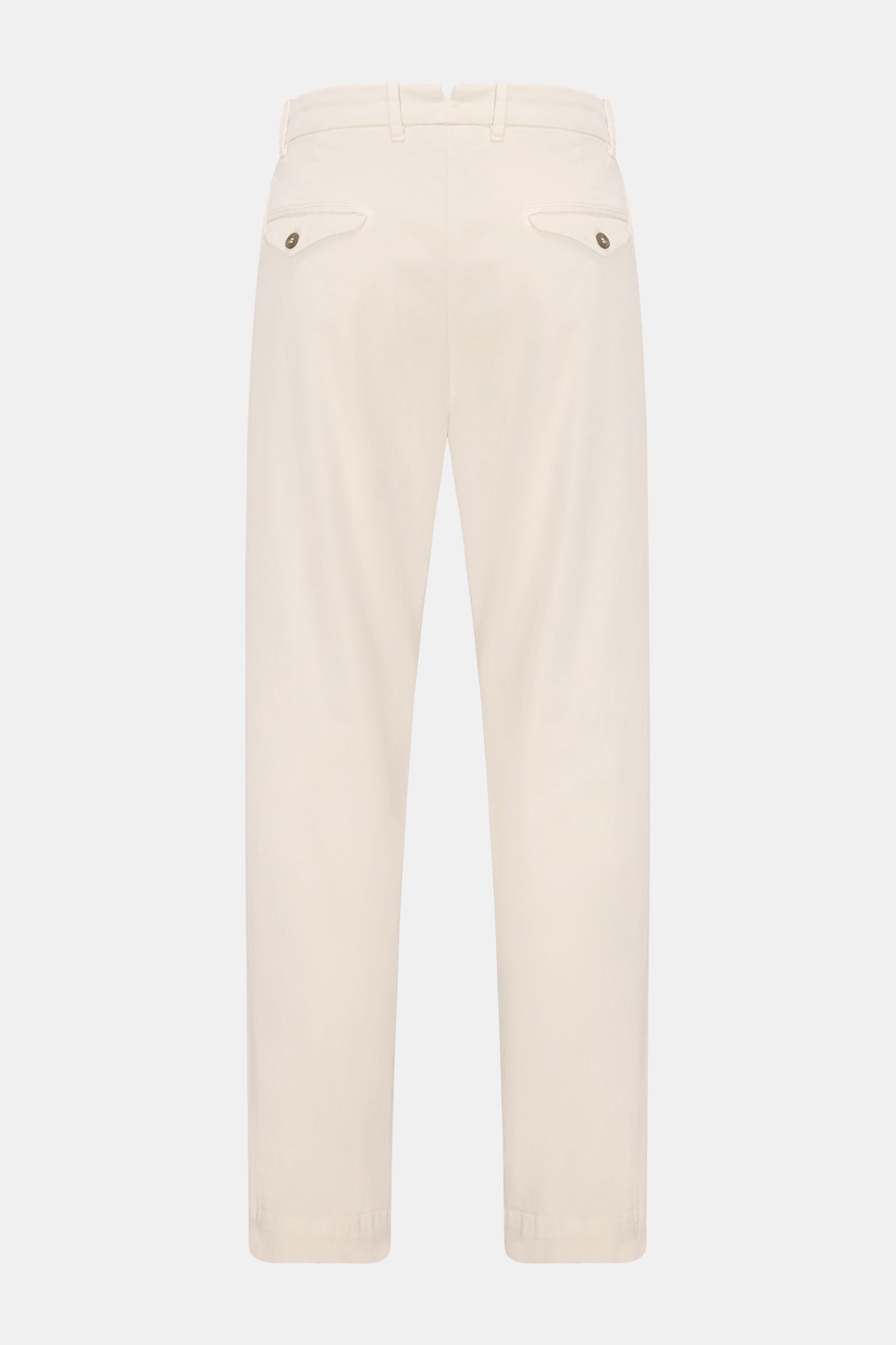 Mason's Chino 'Boston Style' sand, Rückansicht, Twill aus Baumwolle, leicht elastisch, weicher Griff, garment dyed, Regular Fit, schmal, Zip Fly, Bundknopf, französische Taschen, Münztasche, geknöpfte Gesäßtaschen.