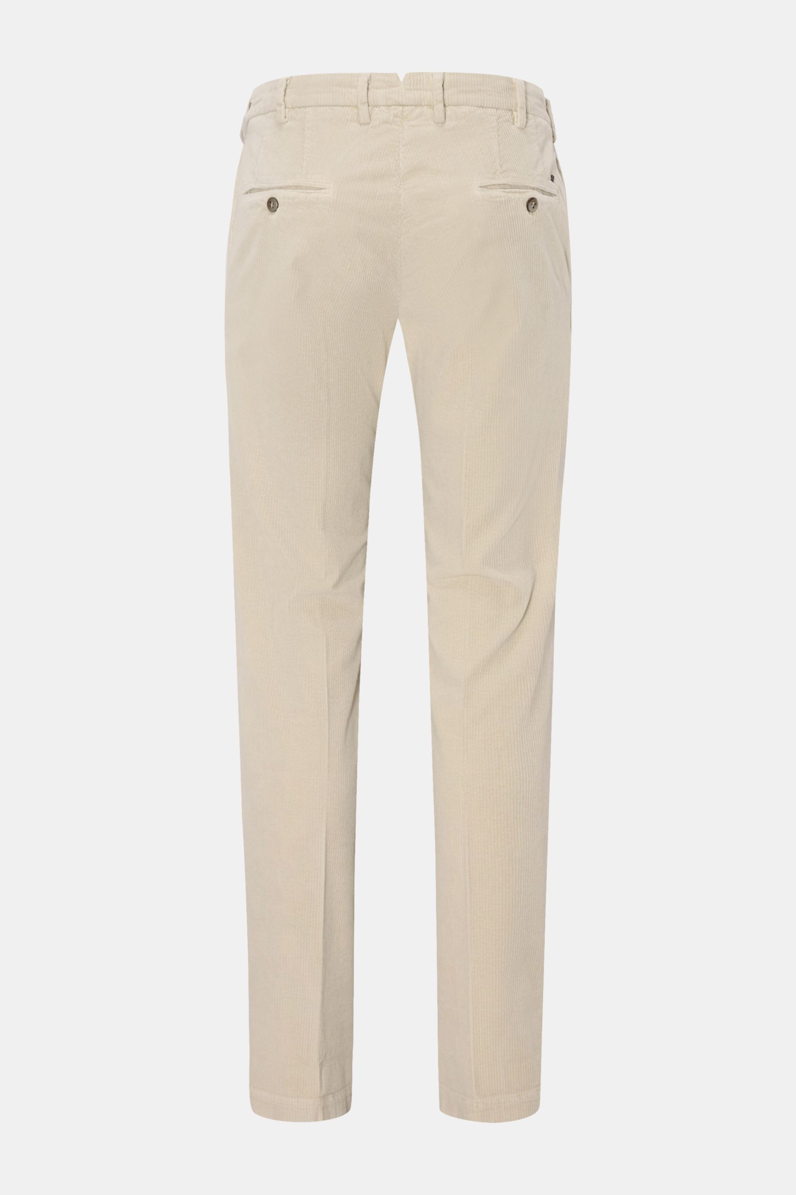 Mason's Cordhose 'New York Style' sand von hinten, Baumwollcord mit Lyocell, Slim Fit, schmal, mit Reißverschluss, Bundknöpfen, französischen Taschen.