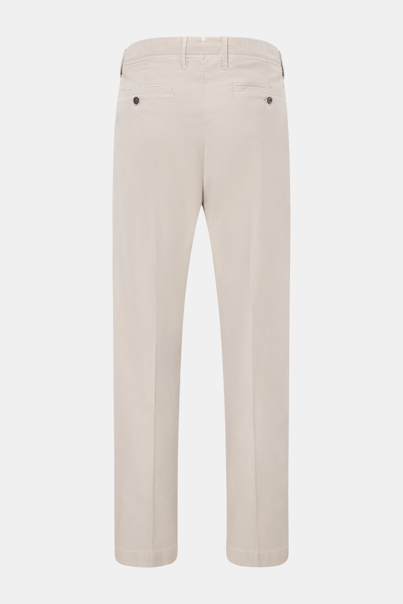 Incotex Slacks Baumwollhose sand, Rückansicht, knöchellang, Tapered Fit, Baumwoll-Twill mit leichtem Stretch, Leistentaschen mit Knopf.