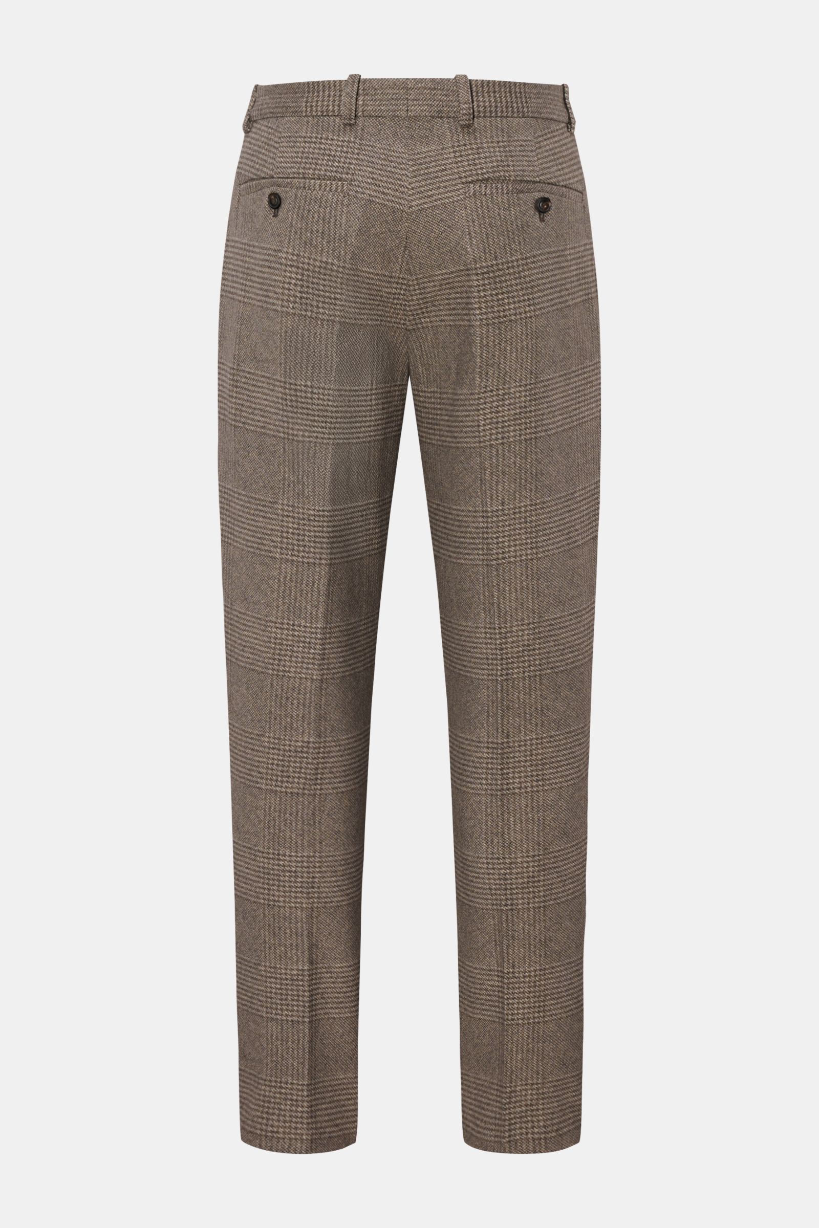 Circolo 1901 Hose beige/braun kariert, Rückansicht, Regular Fit Jersey-Hose mit Glencheck-Print, hoher Stretch, französische Taschen.