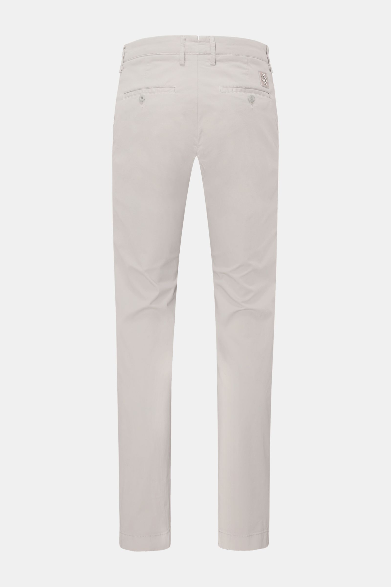 Jacob Cohen Chino 'Bobby' hellgrau, schmal zulaufend, Baumwoll-Twill mit Stretch, Rückansicht mit Knöpfen, französischen Taschen, Slim Fit