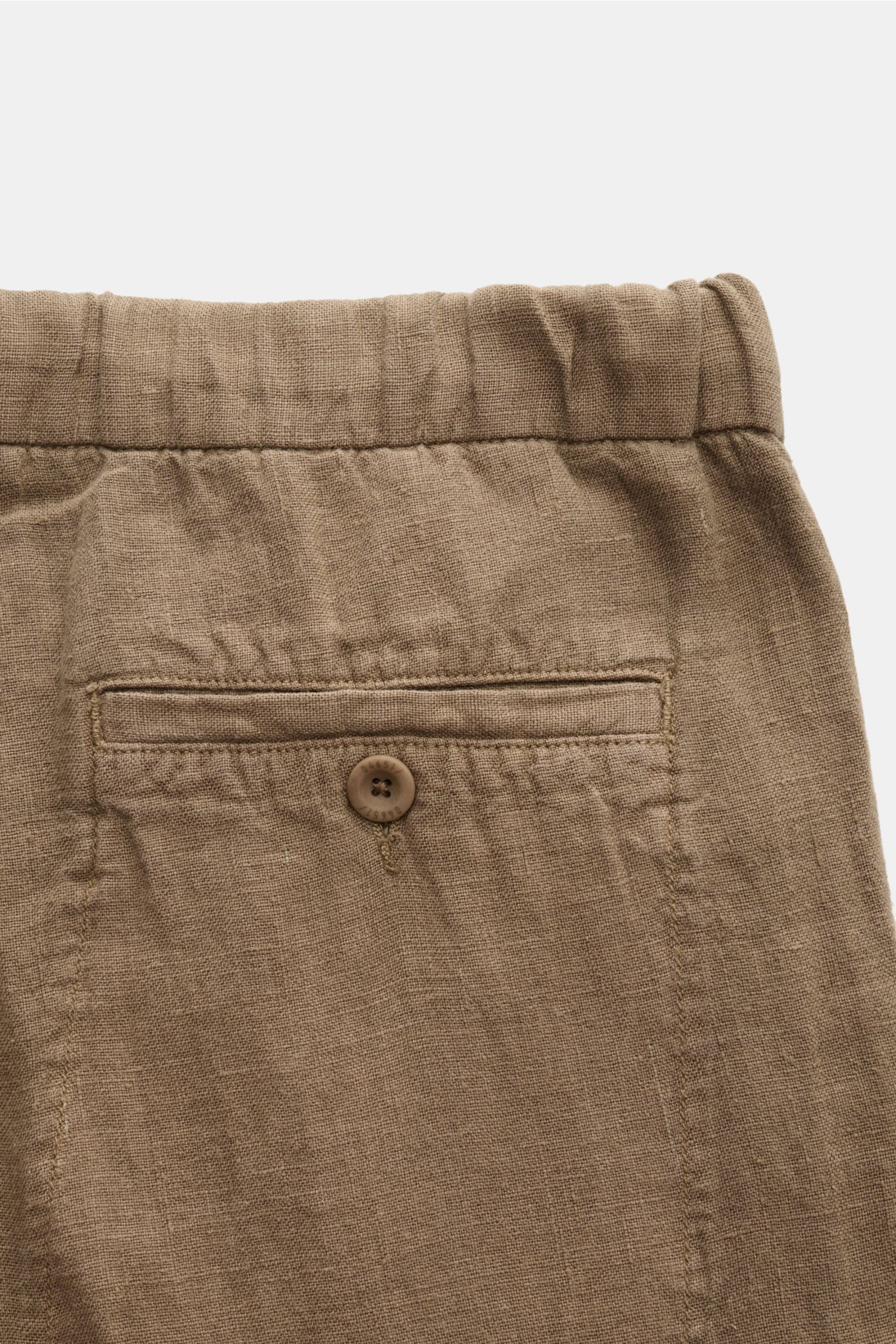 04651/ A trip in a bag Leinen-Jogpants taupe