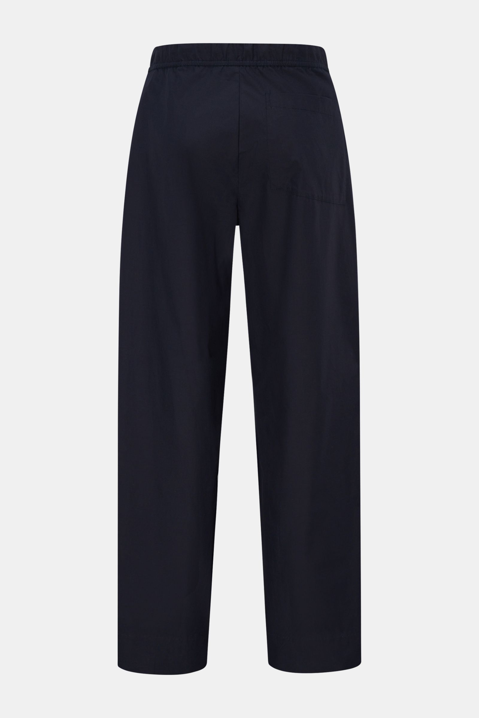 Officine Générale Baumwoll-Jogpants 'Nilson' navy, knöchellang, schmal zulaufend, Tapered Fit, elastischer Bund, Rückansicht, reine Baumwolle.