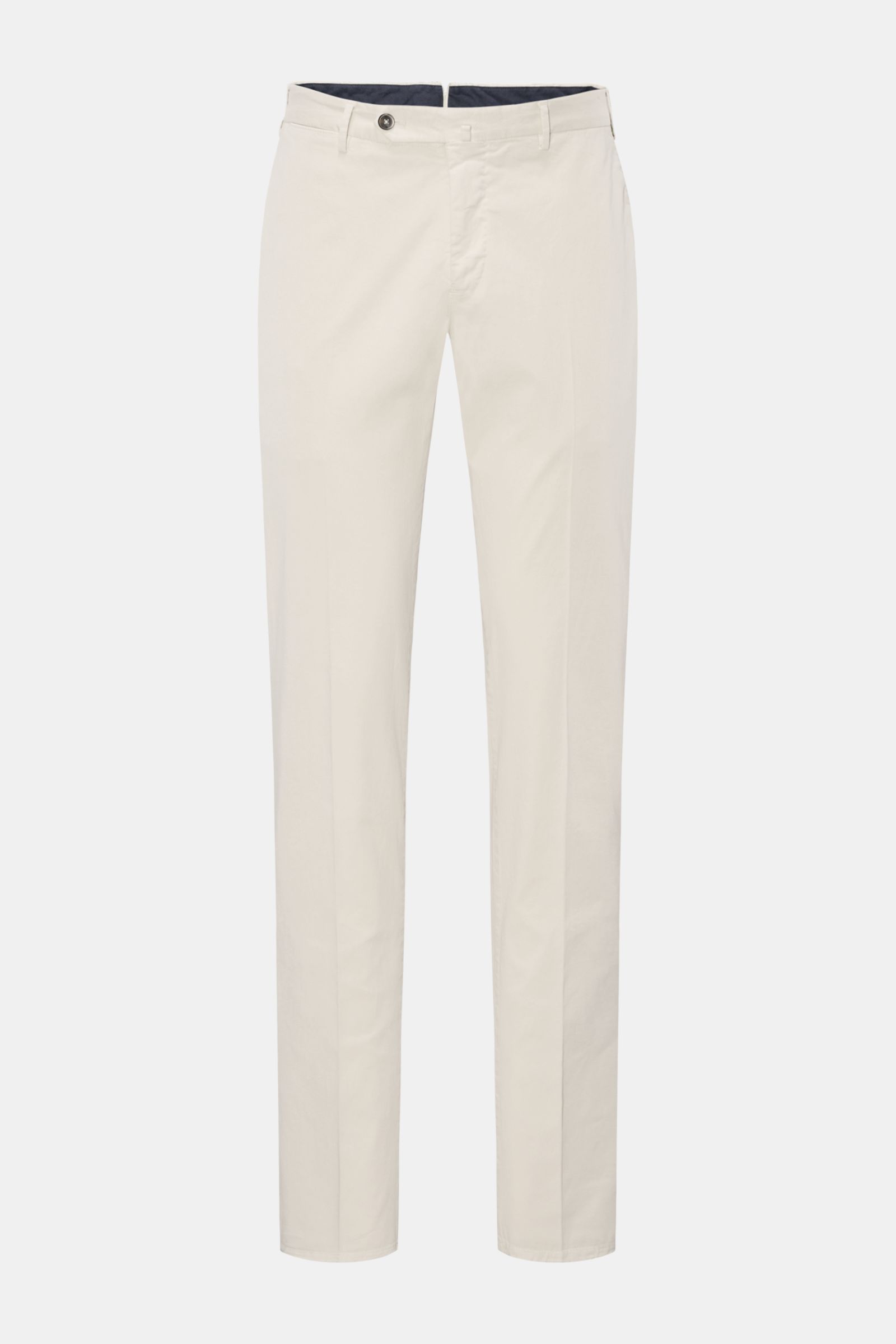 PT Torino Chino 'Slim Fit' beige aus Baumwoll-Twill mit leichtem Stretch, weichem Griff, französischen Taschen, Uhrentasche, Reißverschluss, Knöpfen.