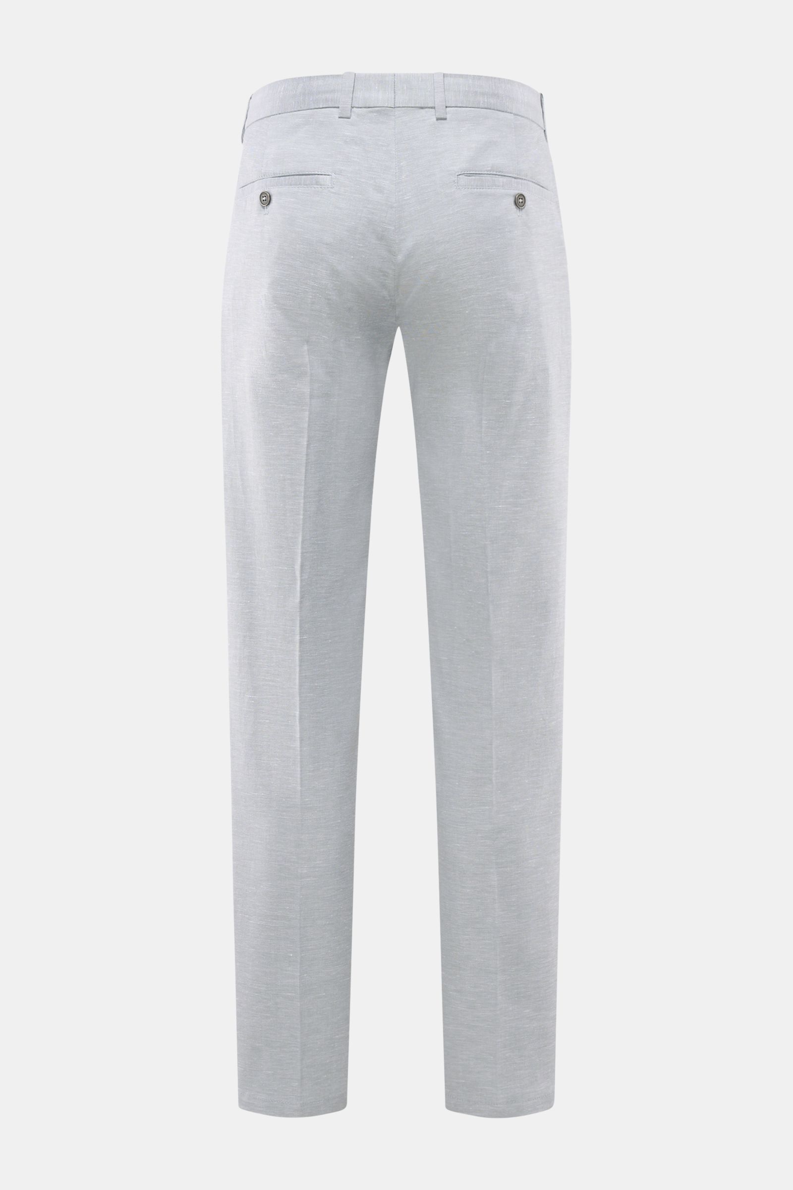 Circolo 1901 Jogpants 'Flamed Effect' rauchblau Rückansicht, Baumwoll-Leinen-Mix, Regular Fit, Taschen mit Knopf, Tunnelzug mit Logo-Print.