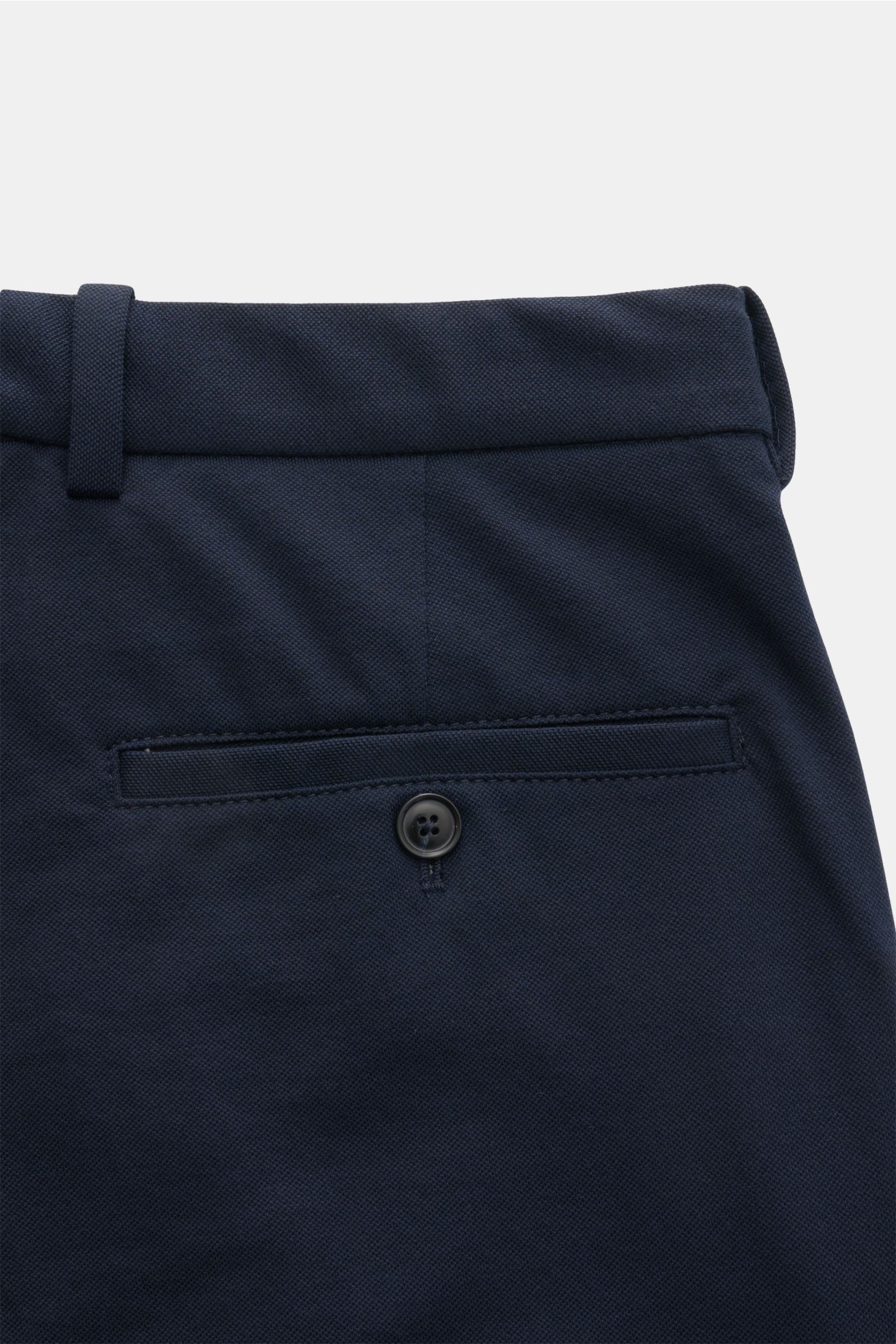 Circolo 1901 Jersey-Jogpants 'Premium Piquet' navy, Detailansicht von hinten oben, Piqué-Jersey, Bund mit Tunnelzug, Knopf und Taschen.
