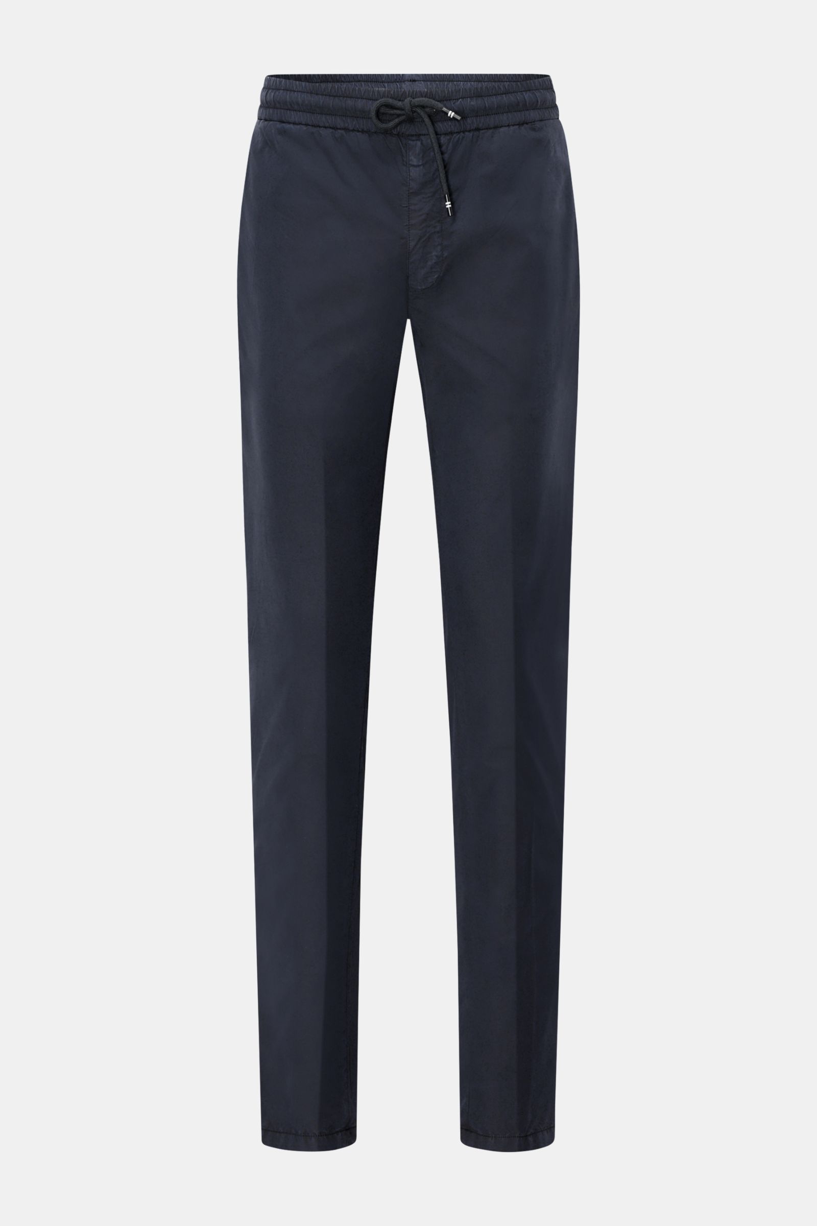 Mason's Jogpants 'New York' navy, frontale Ansicht, Slim Fit, Baumwolle-Lyocell-Mix, elastischer Bund, Tunnelzug, Zip Fly, Taschen, leichter Stretch.