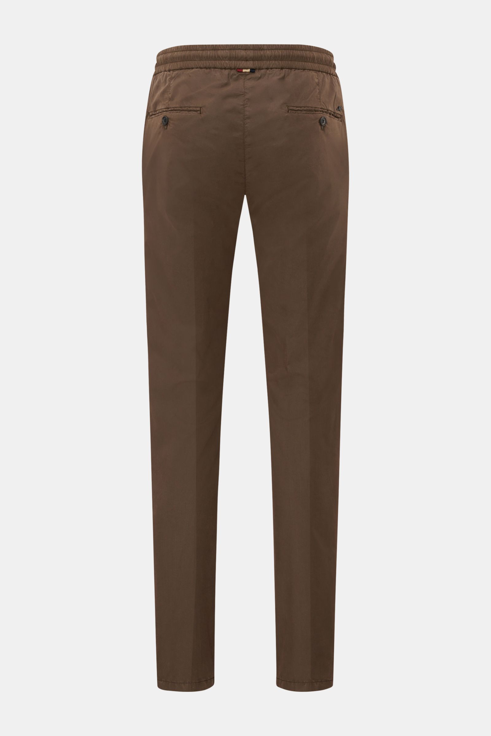 Mason's Jogpants 'New York' braun, Rückansicht, Slim Fit, schmal zulaufend, elastischer Bund, französische Taschen, Lyocell-Baumwoll-Mix, leichter Stretch.