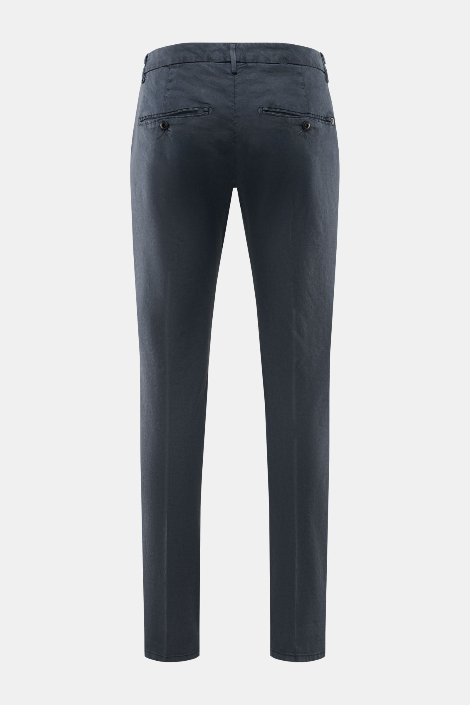 Dondup Hose 'Gaubert' navy, Rückansicht, Slim Fit Baumwollhose mit elastischer Qualität, französischen Taschen, Knopf-Gesäßtaschen und Metall-Initial.
