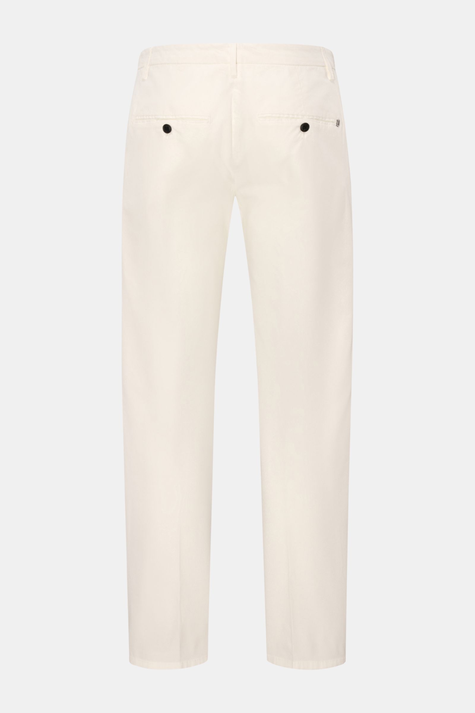 Dondup Baumwollhose 'Gaubert' offwhite, schmal geschnitten, Rückansicht, leichte Stretch-Baumwolle, französische Taschen, Metall-Initial, Slim Fit