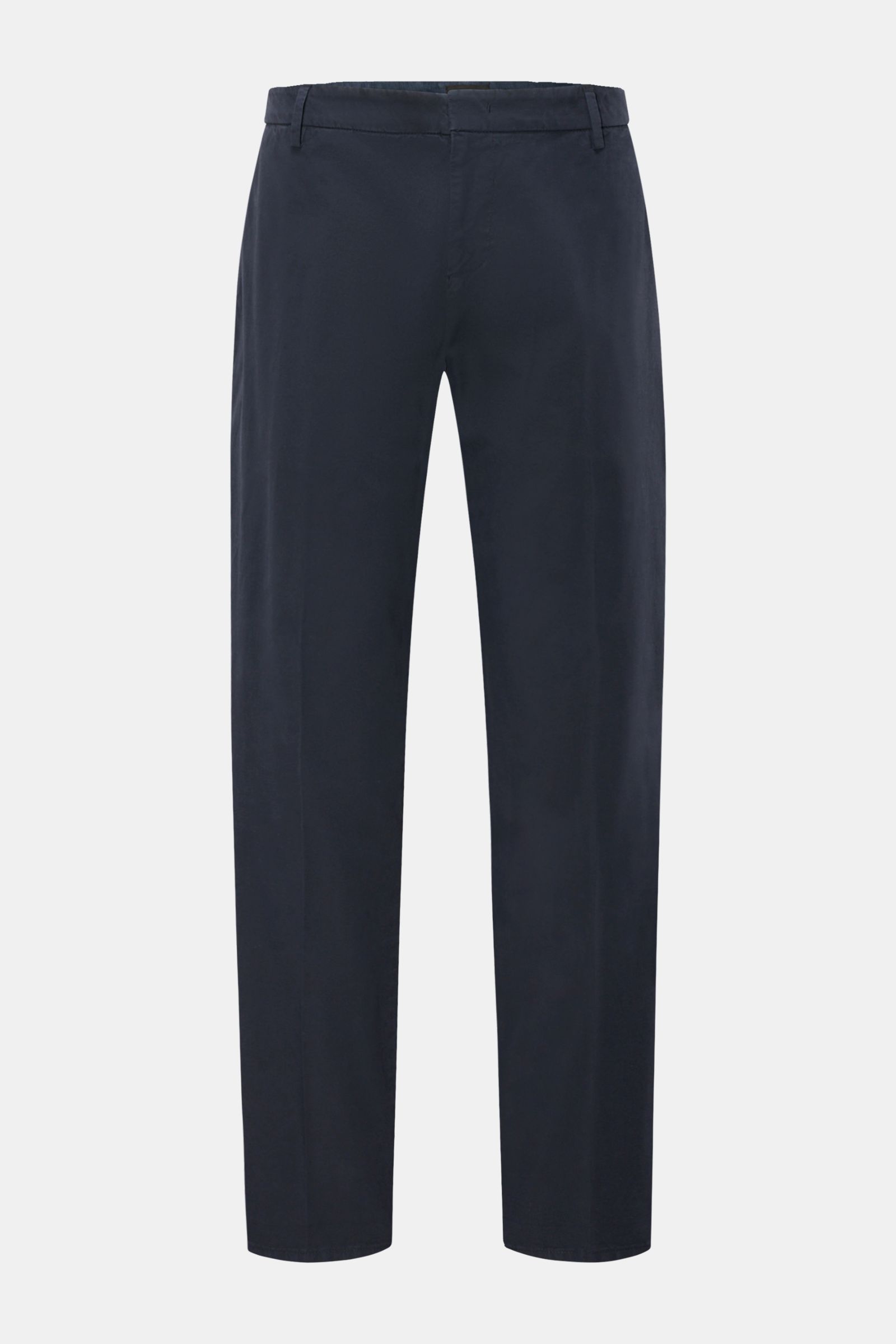 Dondup Baumwollhose 'Gaubert' navy, Slim Fit, schmal geschnitten, leicht elastisch, weicher Griff, von vorne, französische Taschen, Metall-Initial.