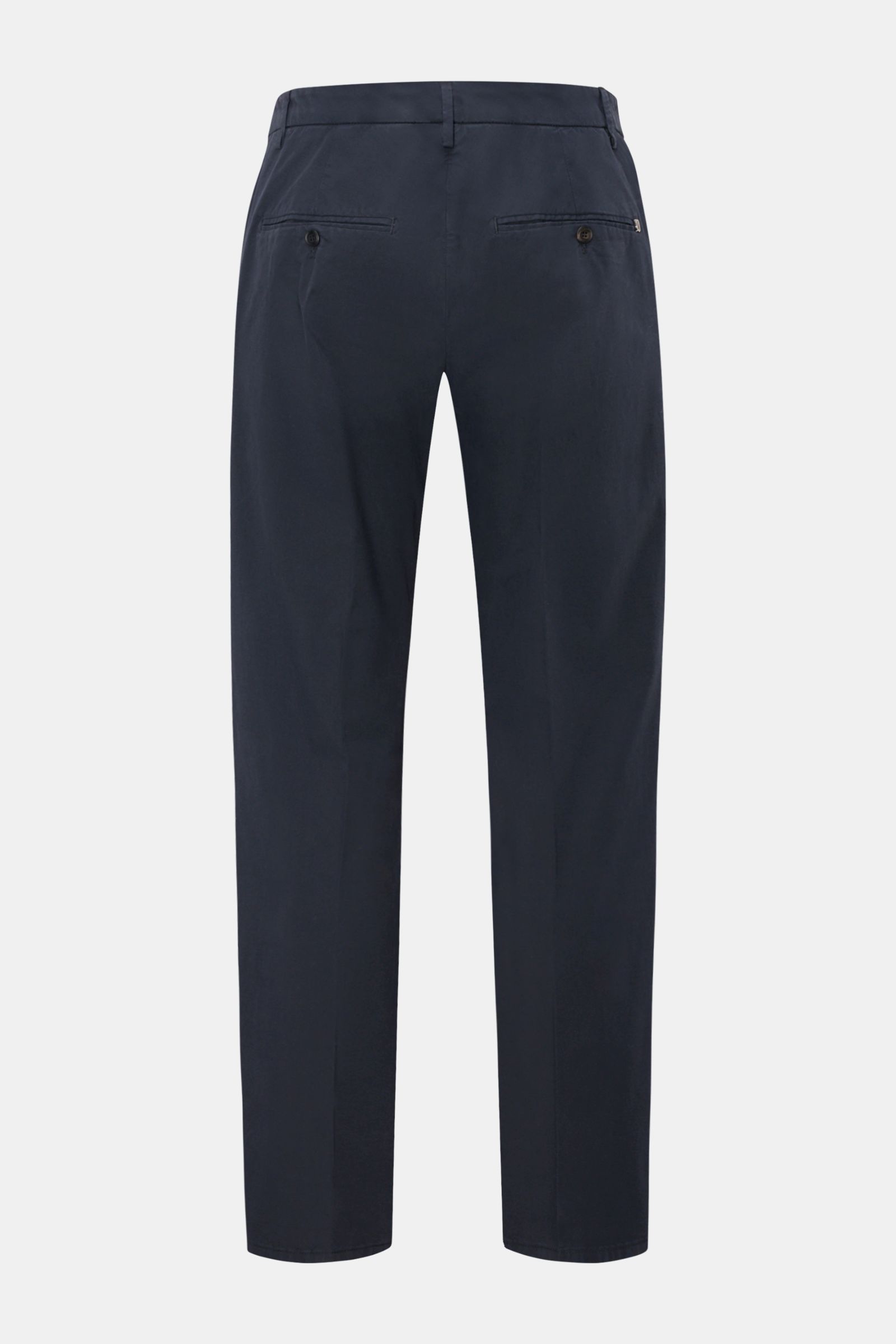 Dondup Baumwollhose 'Gaubert' navy, Rückansicht, slim fit, garment dyed, leicht elastisch, schmal geschnittene Wade, französische Taschen, Knopf-Gesäßtaschen.