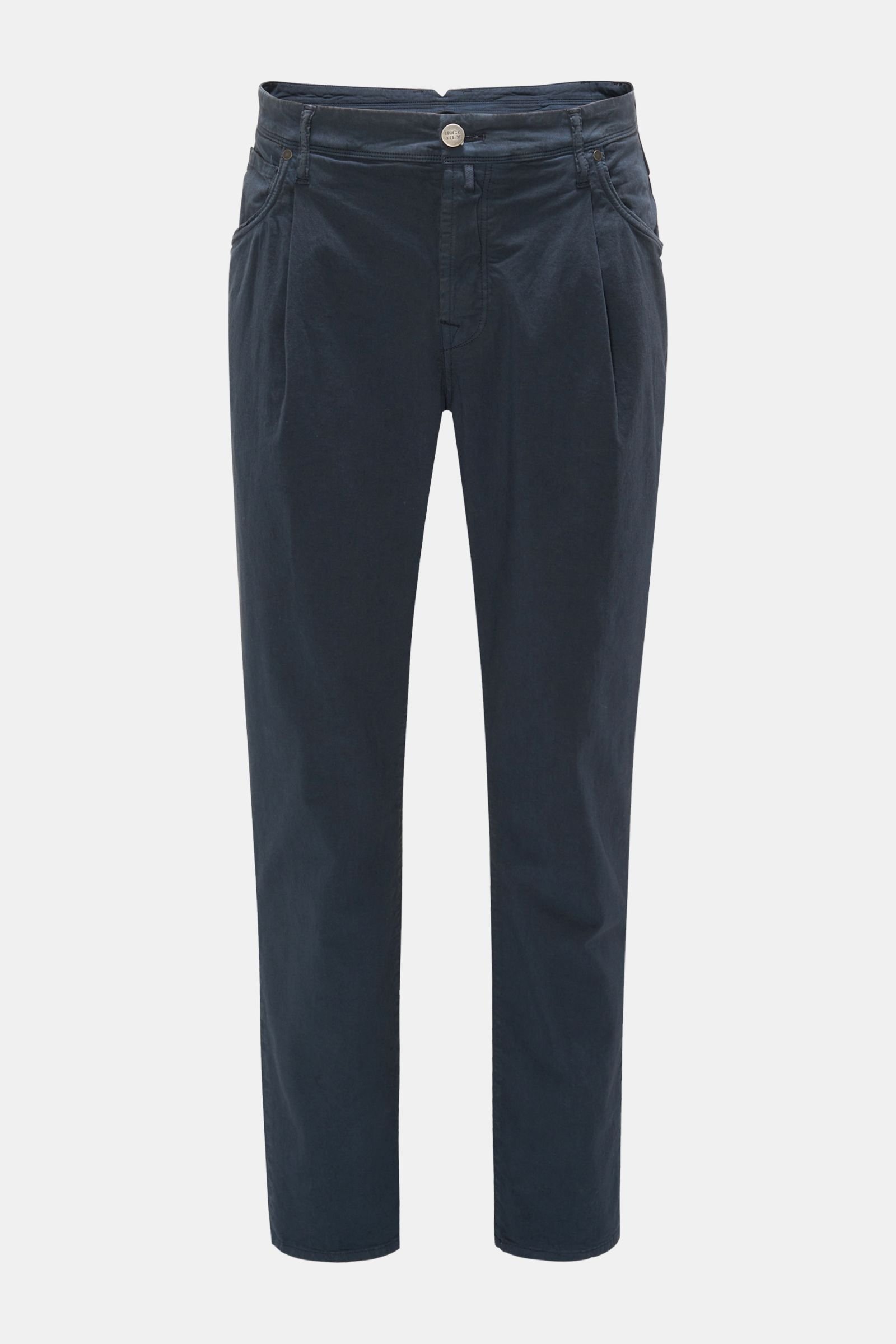 Cotton trousers 'Tapered Fit' navy
