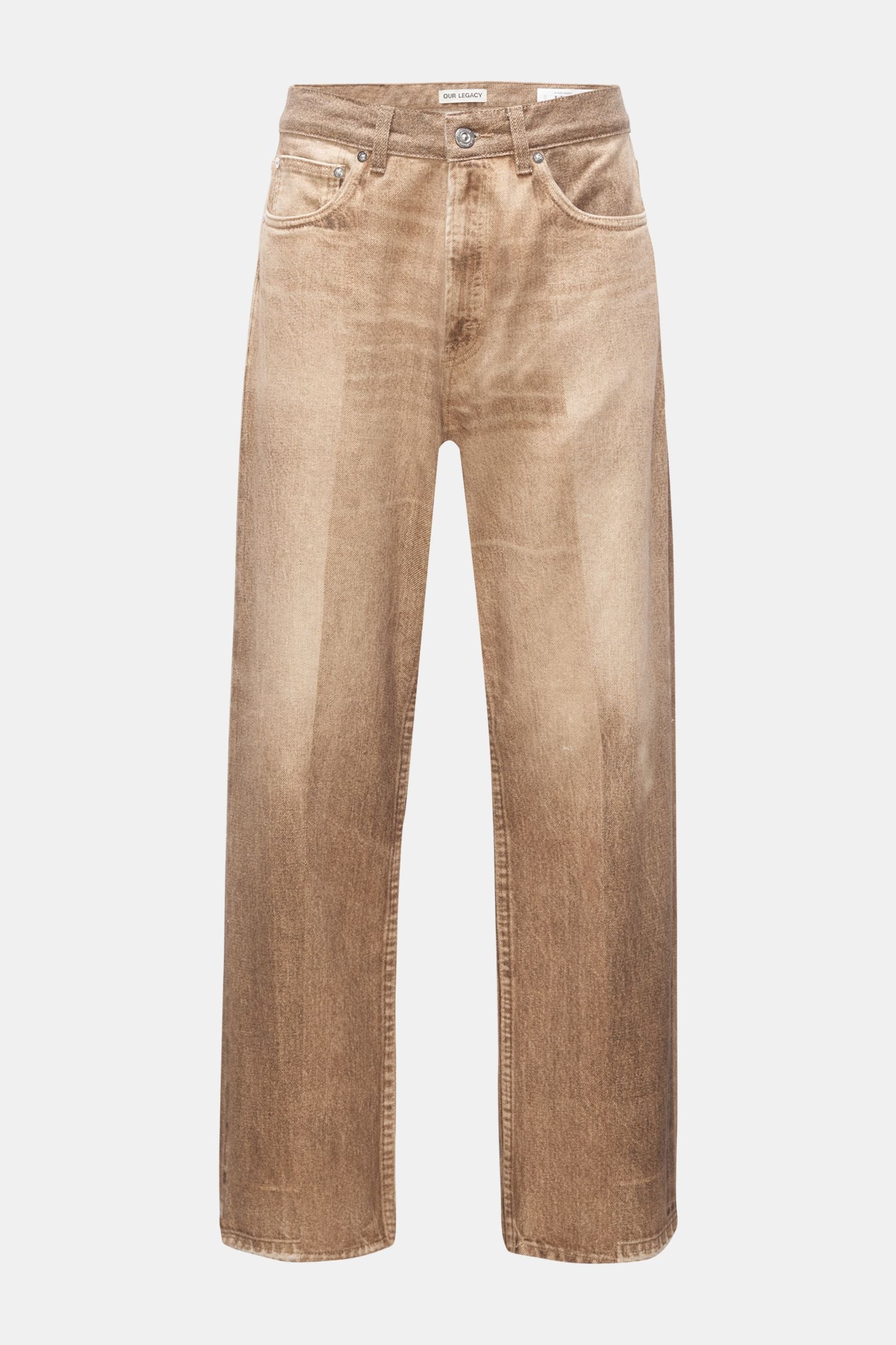 Jeans 'Third Cut' beige/braun gemustert