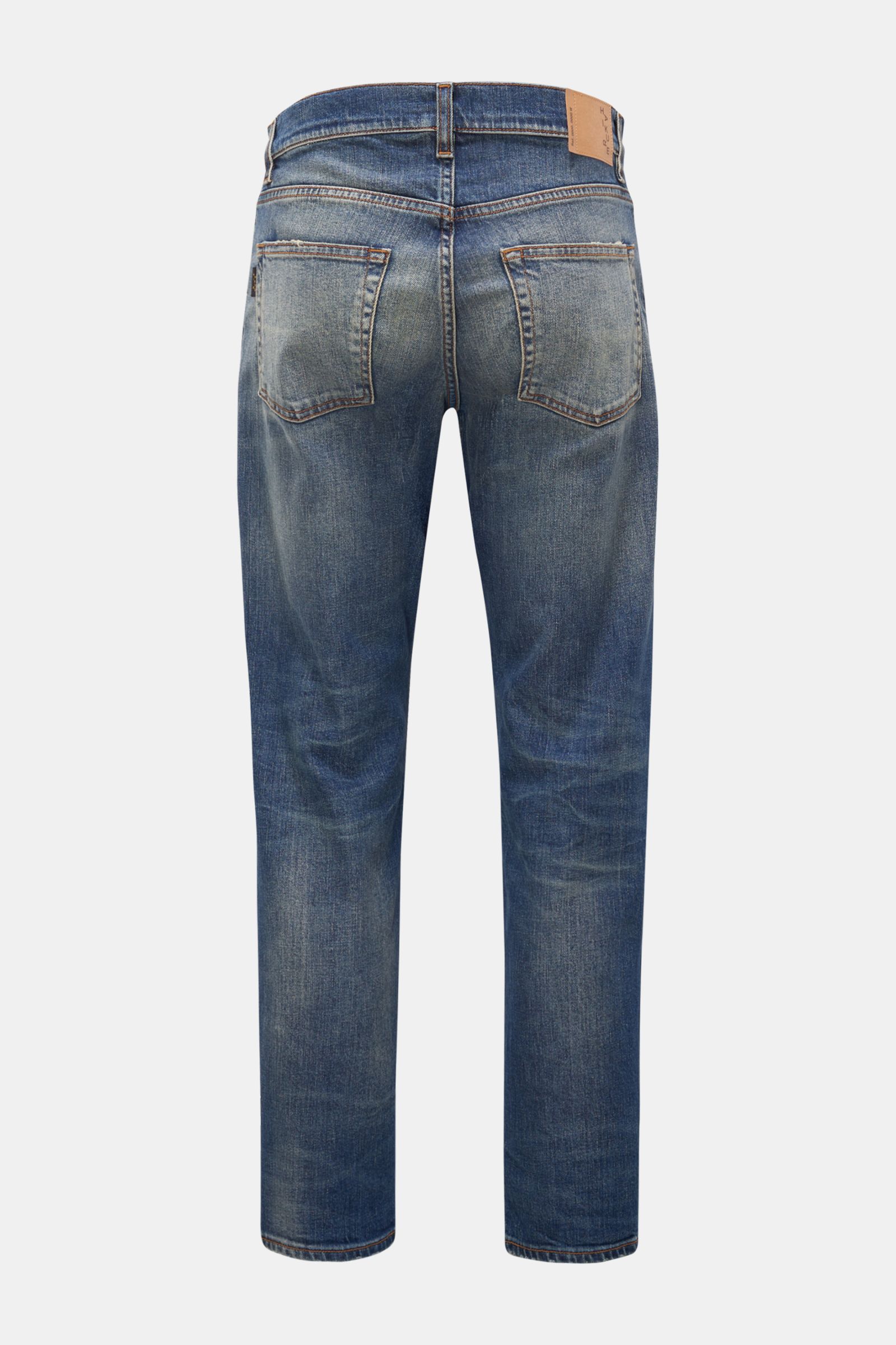 Haikure Blue Cotton Relaxed Fit Jeans