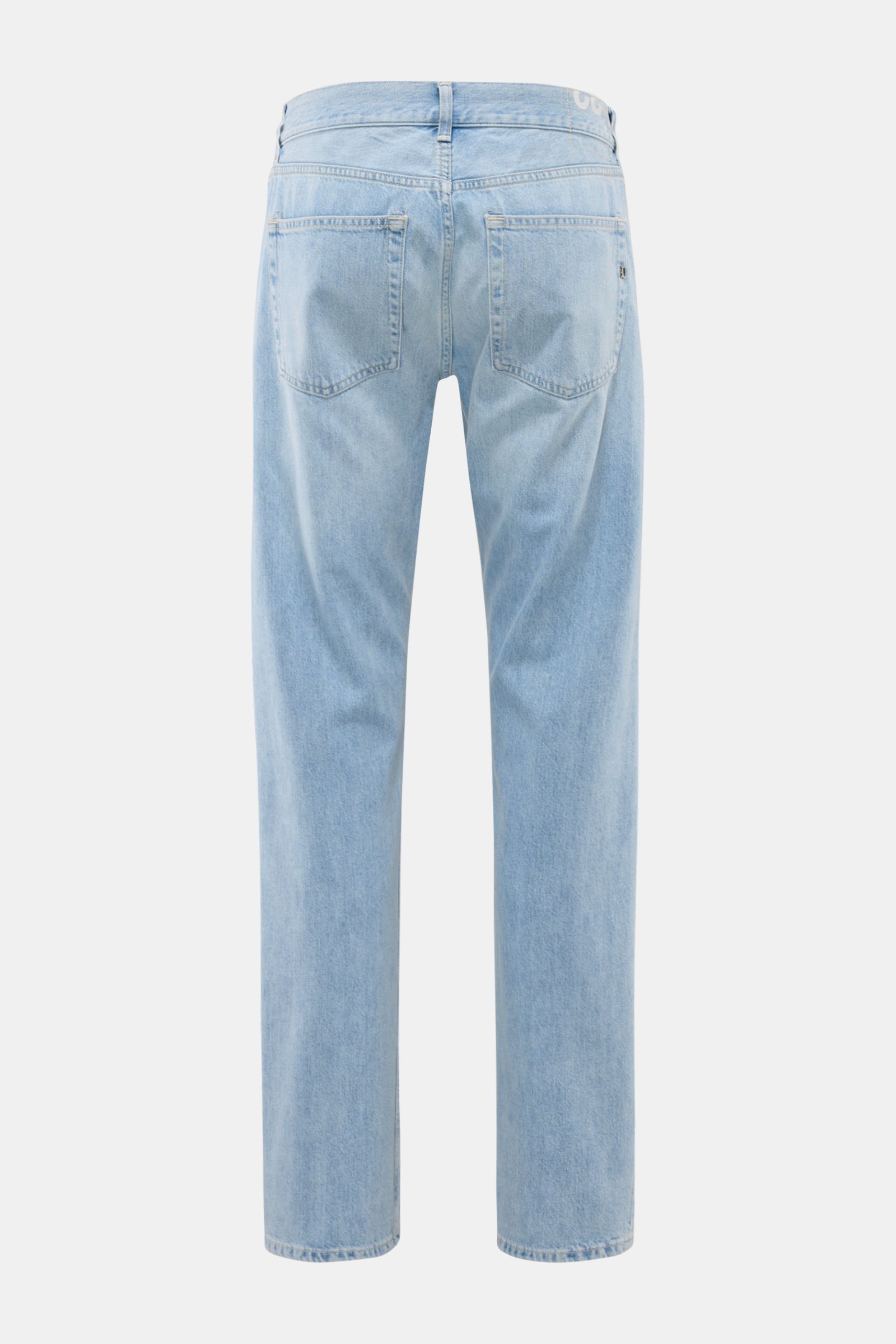 Dondup Jeans 'Bray' hellblau shown from the back, regular fit with authentic used wash, subtle distressed details, button fly, and five-pocket style.