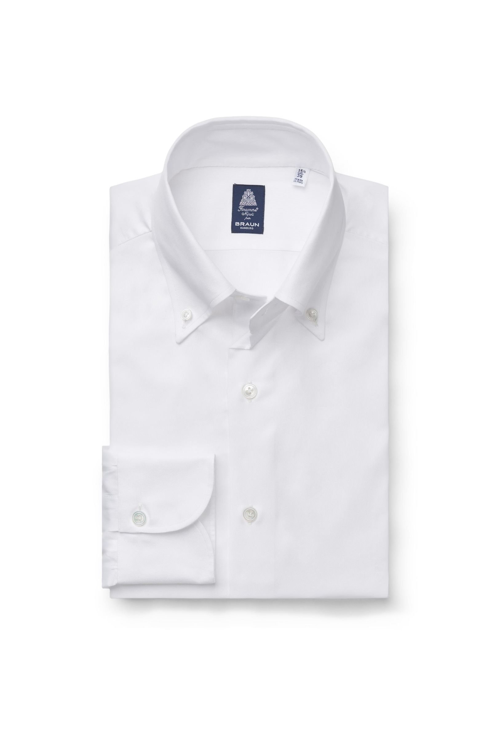 Business shirt 'Lucio Napoli' button-down collar white