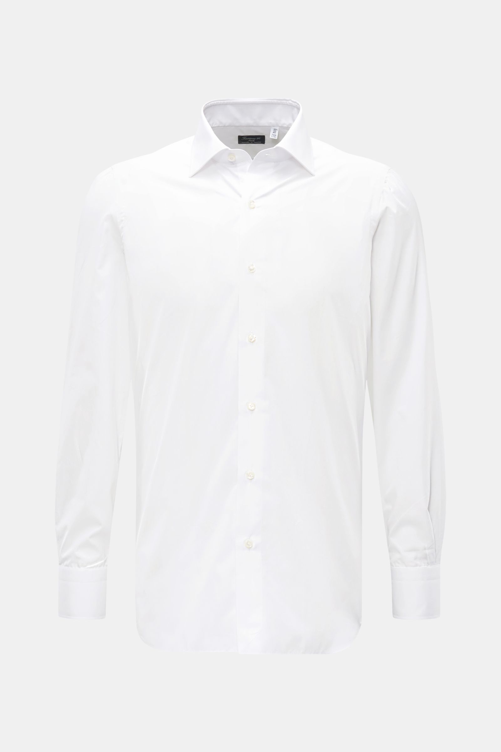 Finamore Business Hemd 'Luigi Napoli' Haifisch-Kragen weiß