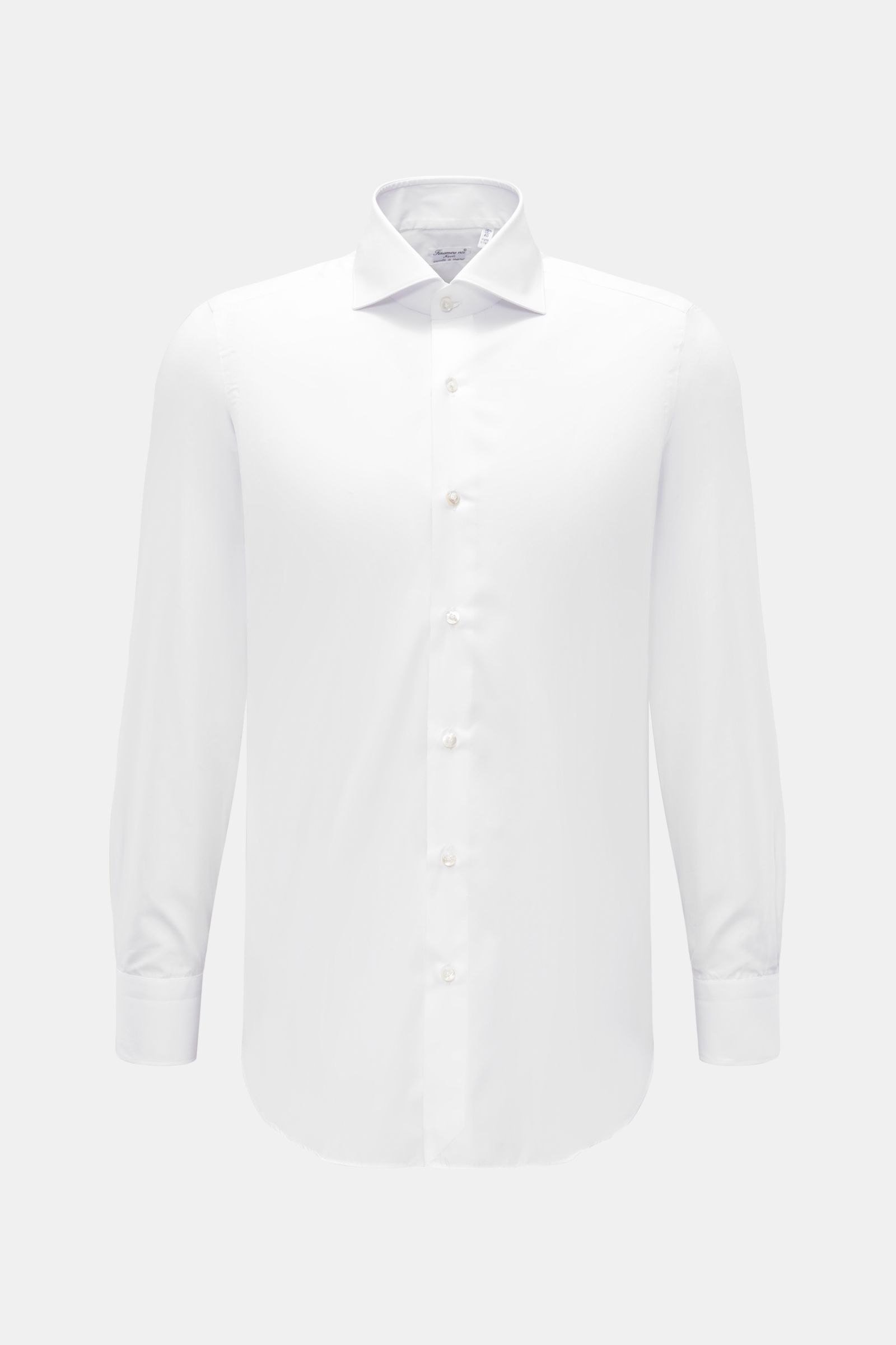 Finamore Business Hemd 'Eduardo Milano' Haifisch-Kragen weiß