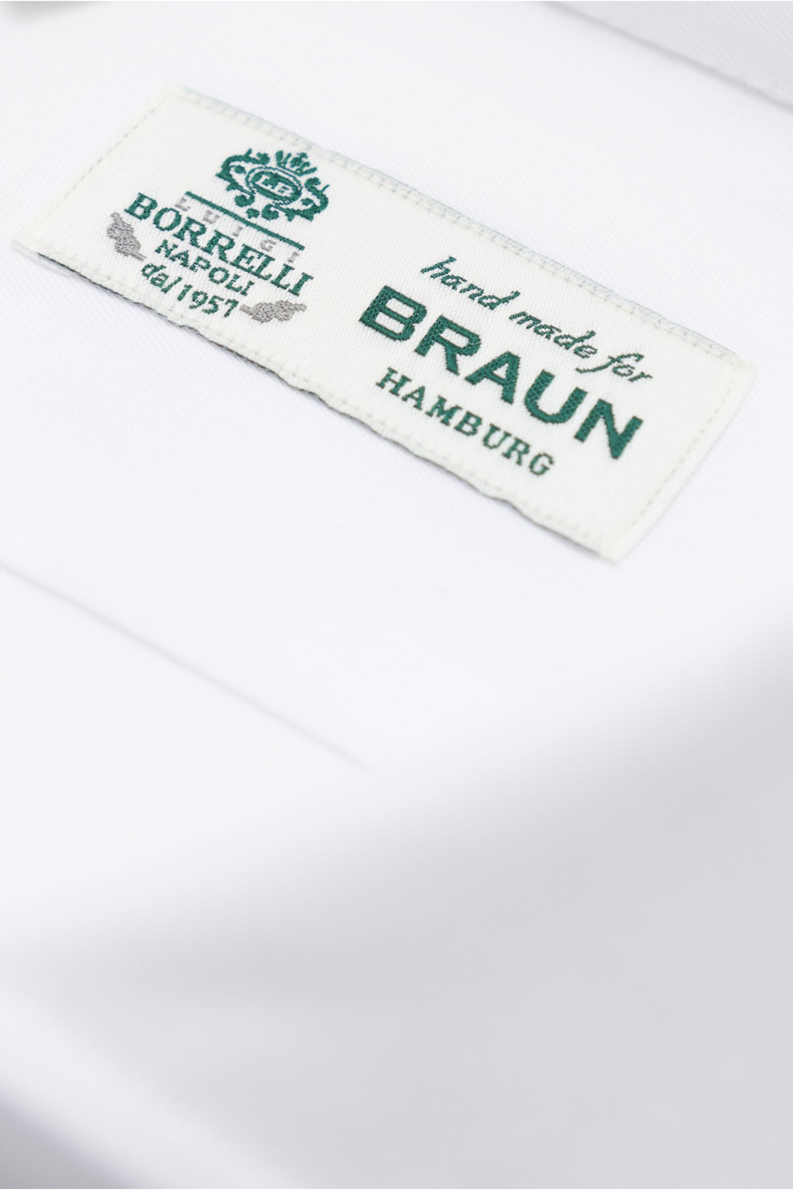 Borrelli Business Hemd 'Nando' Haifisch-Kragen weiß