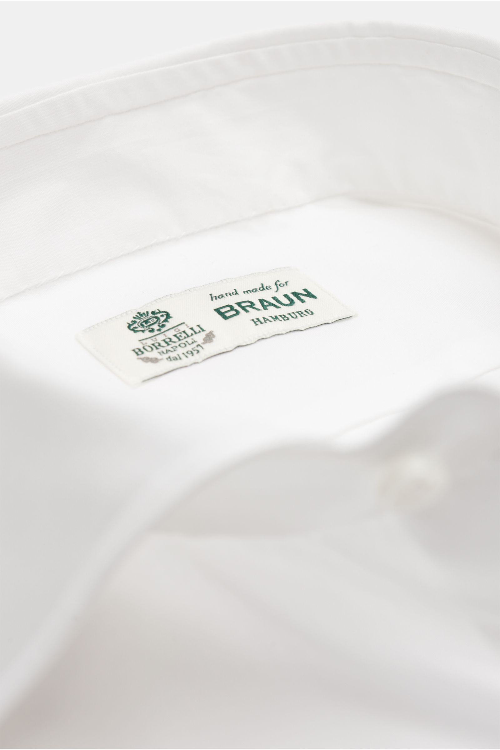 Borrelli Business Hemd 'Nando' Haifisch-Kragen weiß