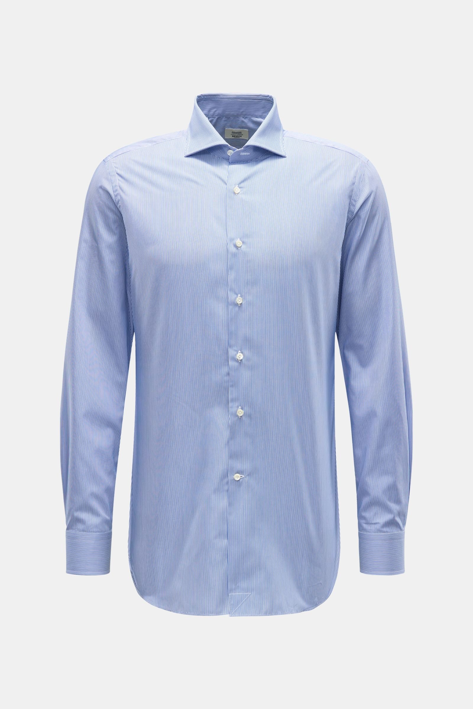 Business shirt shark collar dark blue/white striped