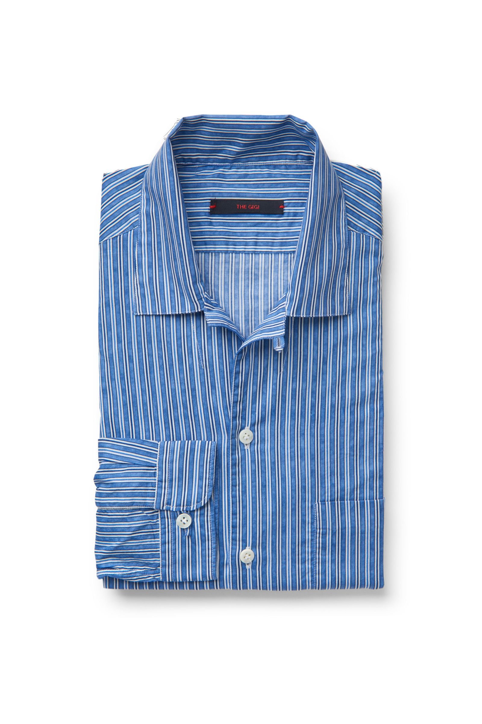Casual shirt 'Gemma' slim collar blue striped