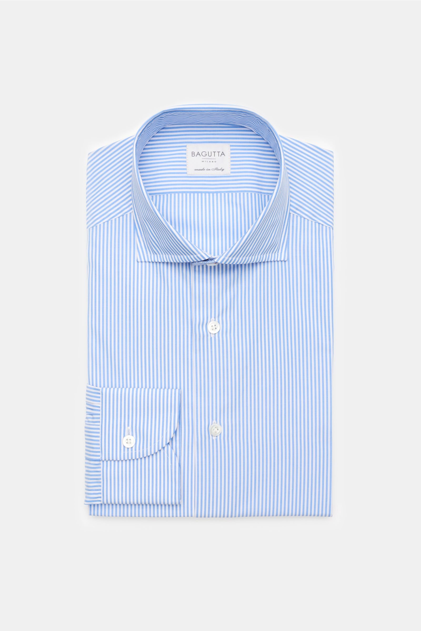 Business shirt shark collar light blue/white striped
