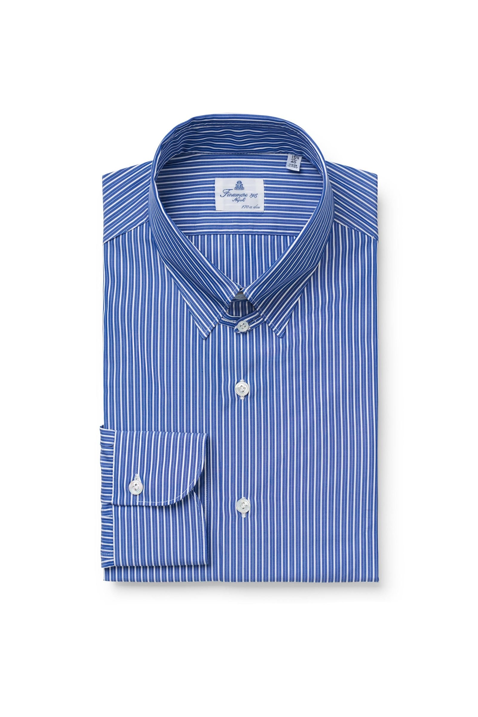 Business shirt 'Augusto Milano' English collar blue striped