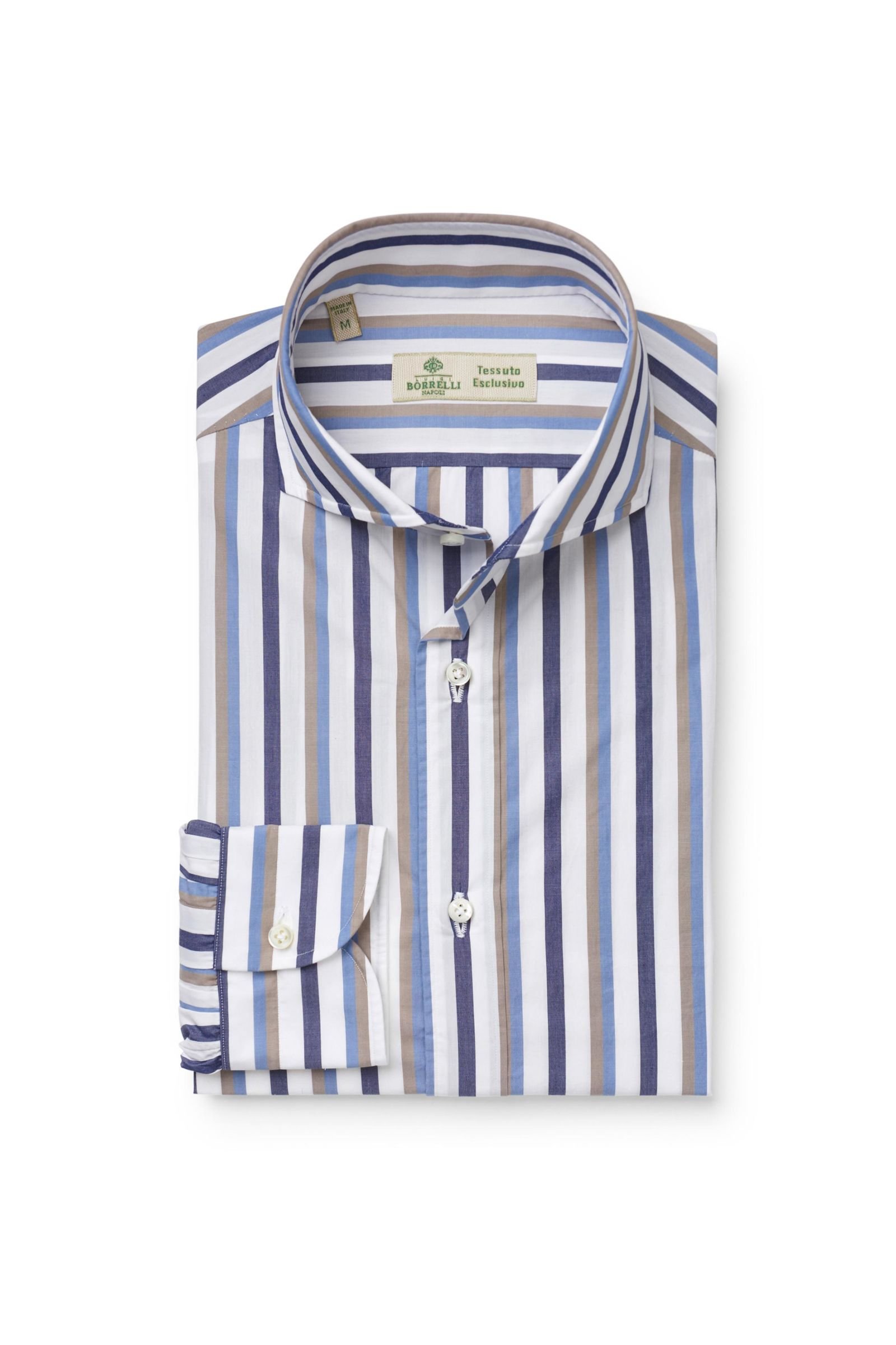 Business shirt 'Felice' shark collar white/navy striped
