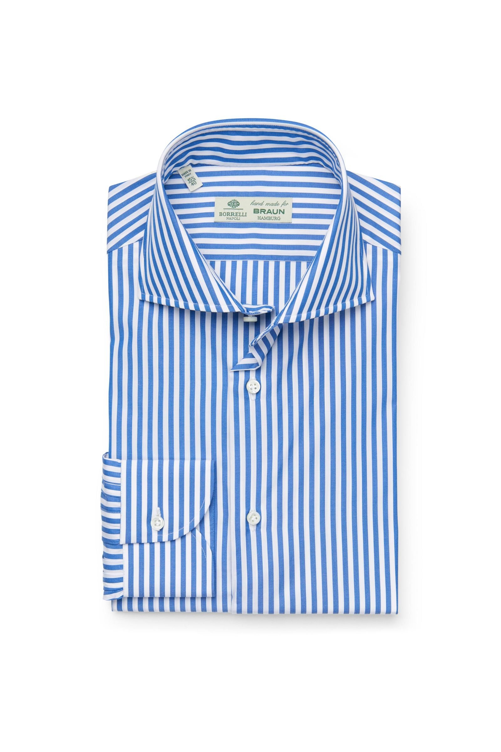 Business shirt 'Nando' shark collar blue/white striped