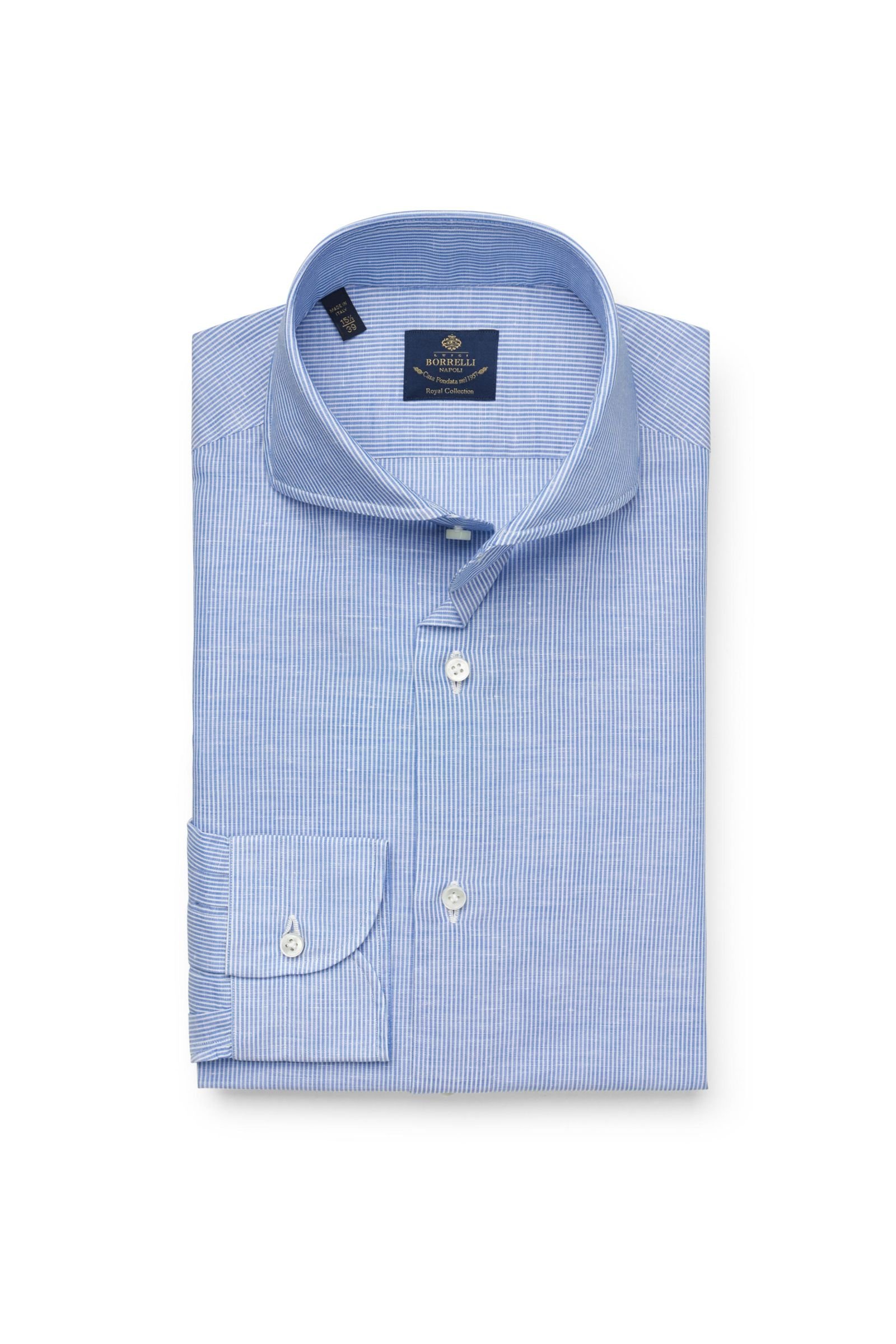 Business shirt 'Felice' shark collar blue/white striped