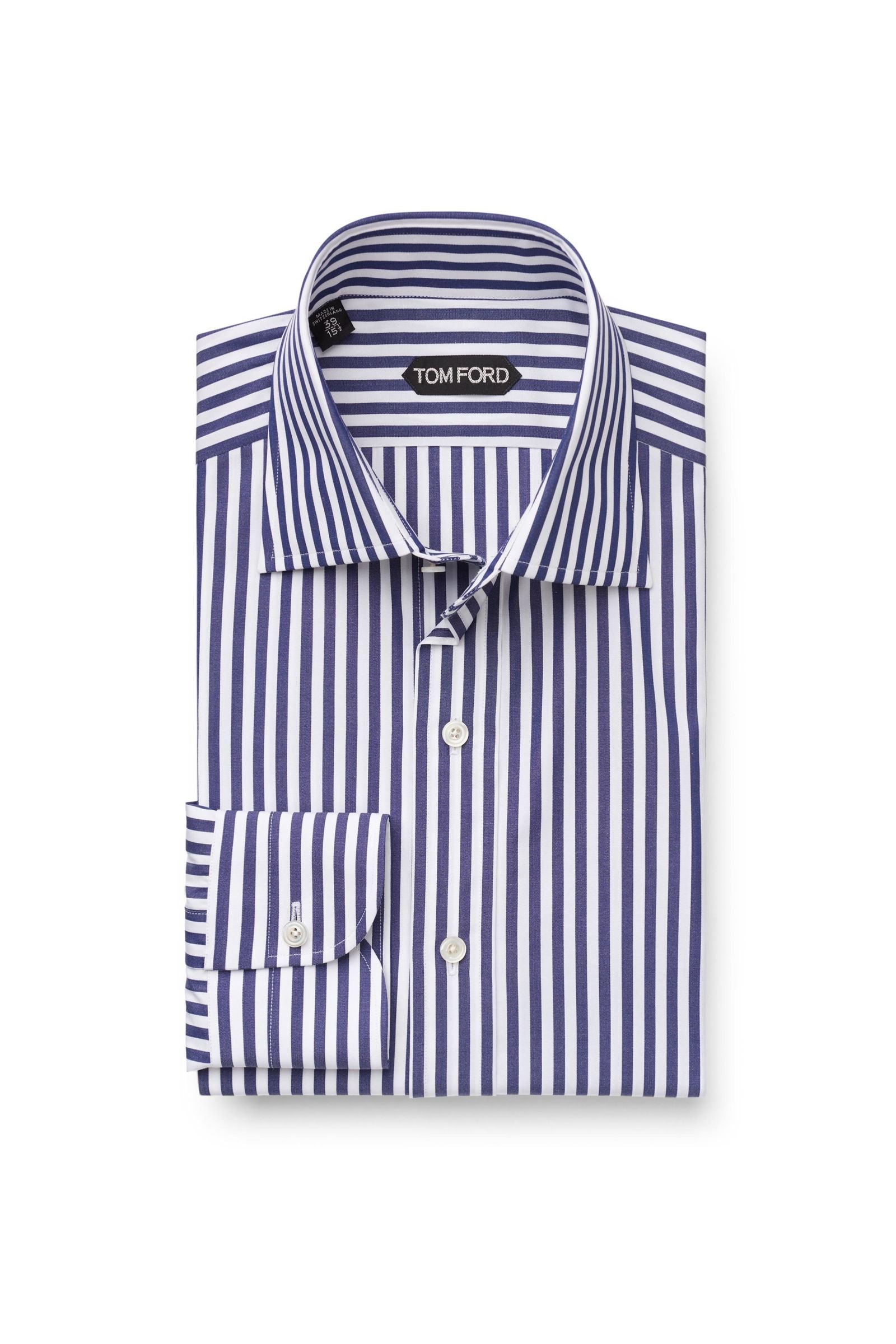Business shirt Kent collar navy striped