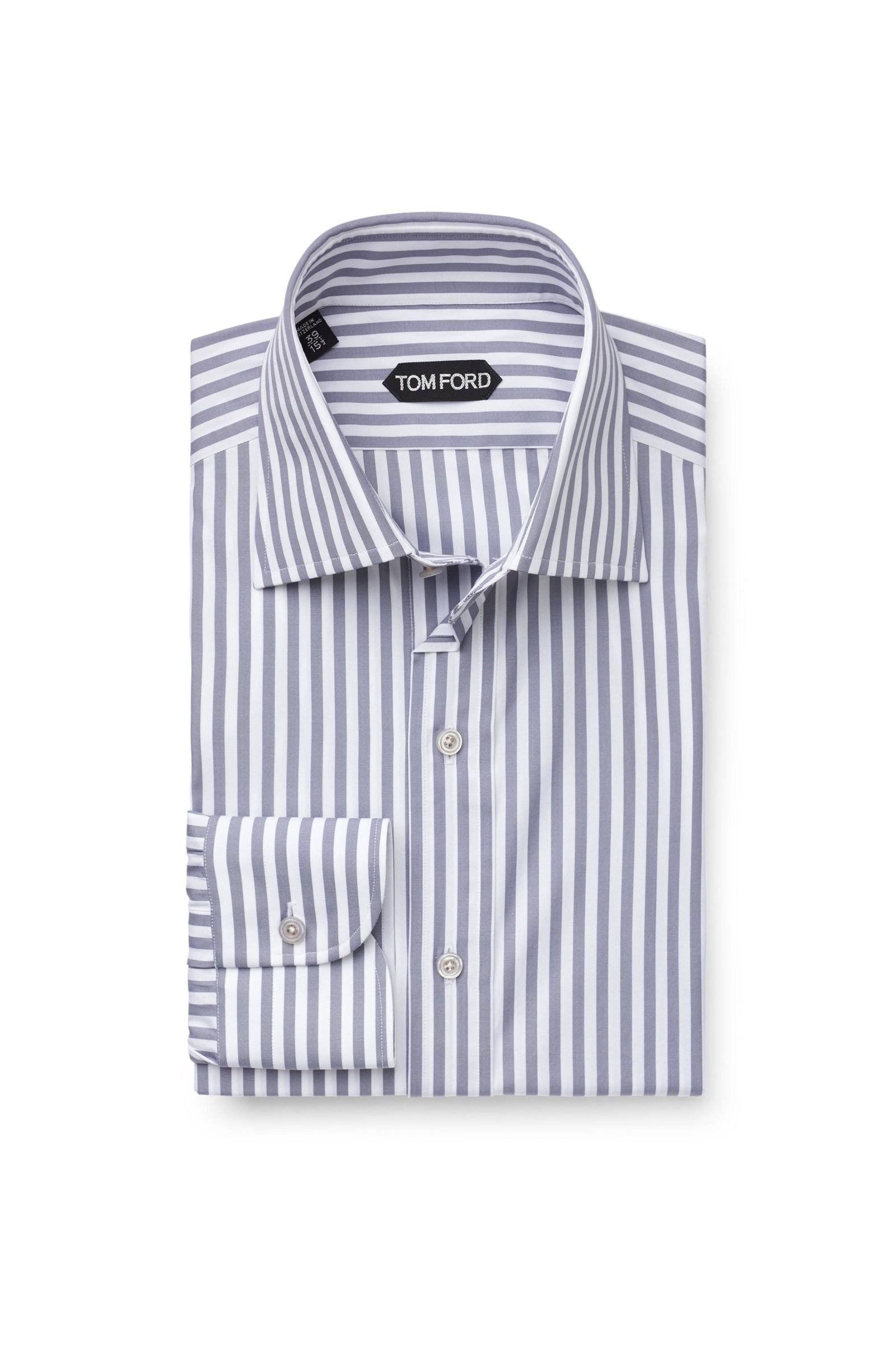 Business shirt Kent collar grey striped